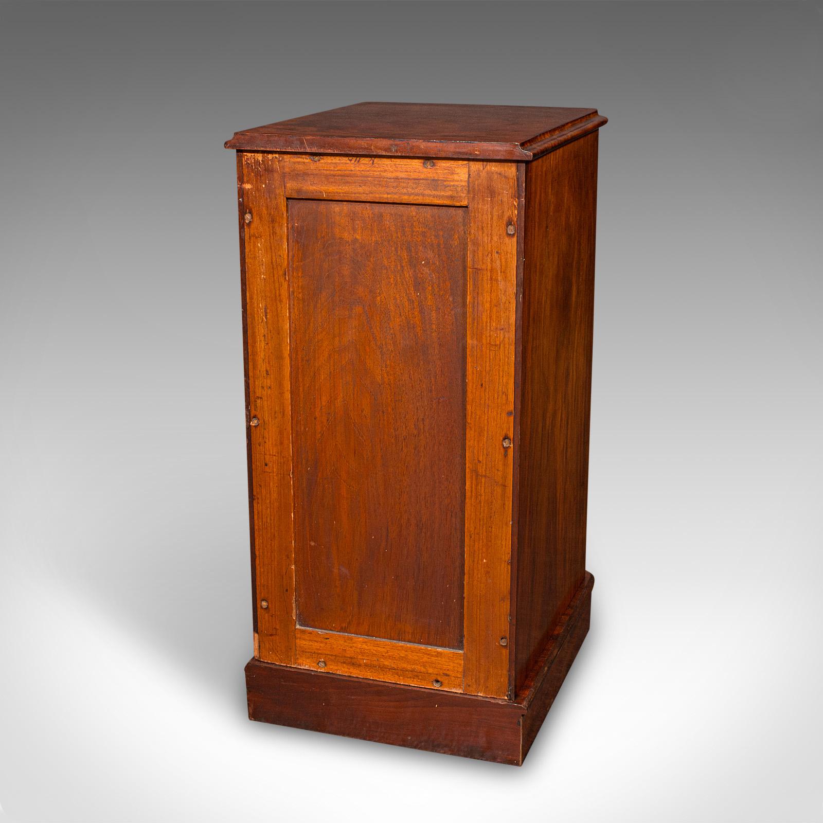 Mahogany Tall Pair of Antique Nightstands, English, Chest of Drawers, Bedside, Victorian For Sale