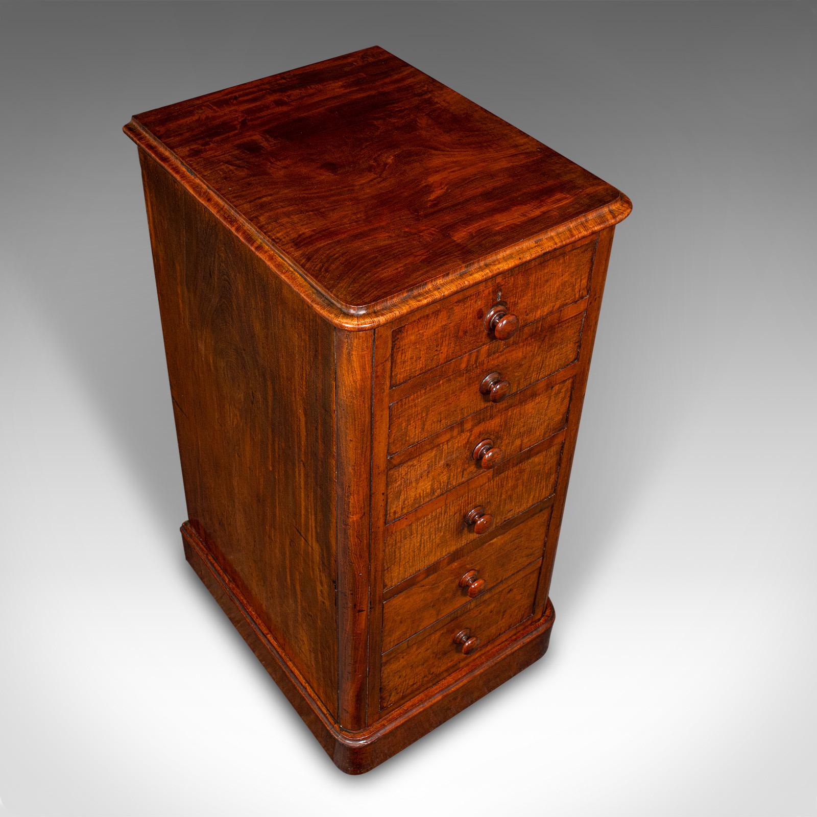 Tall Pair of Antique Nightstands, English, Chest of Drawers, Bedside, Victorian For Sale 2
