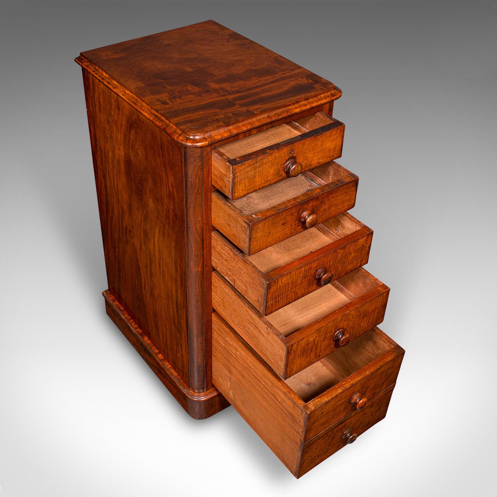 Tall Pair of Antique Nightstands, English, Chest of Drawers, Bedside, Victorian For Sale 3