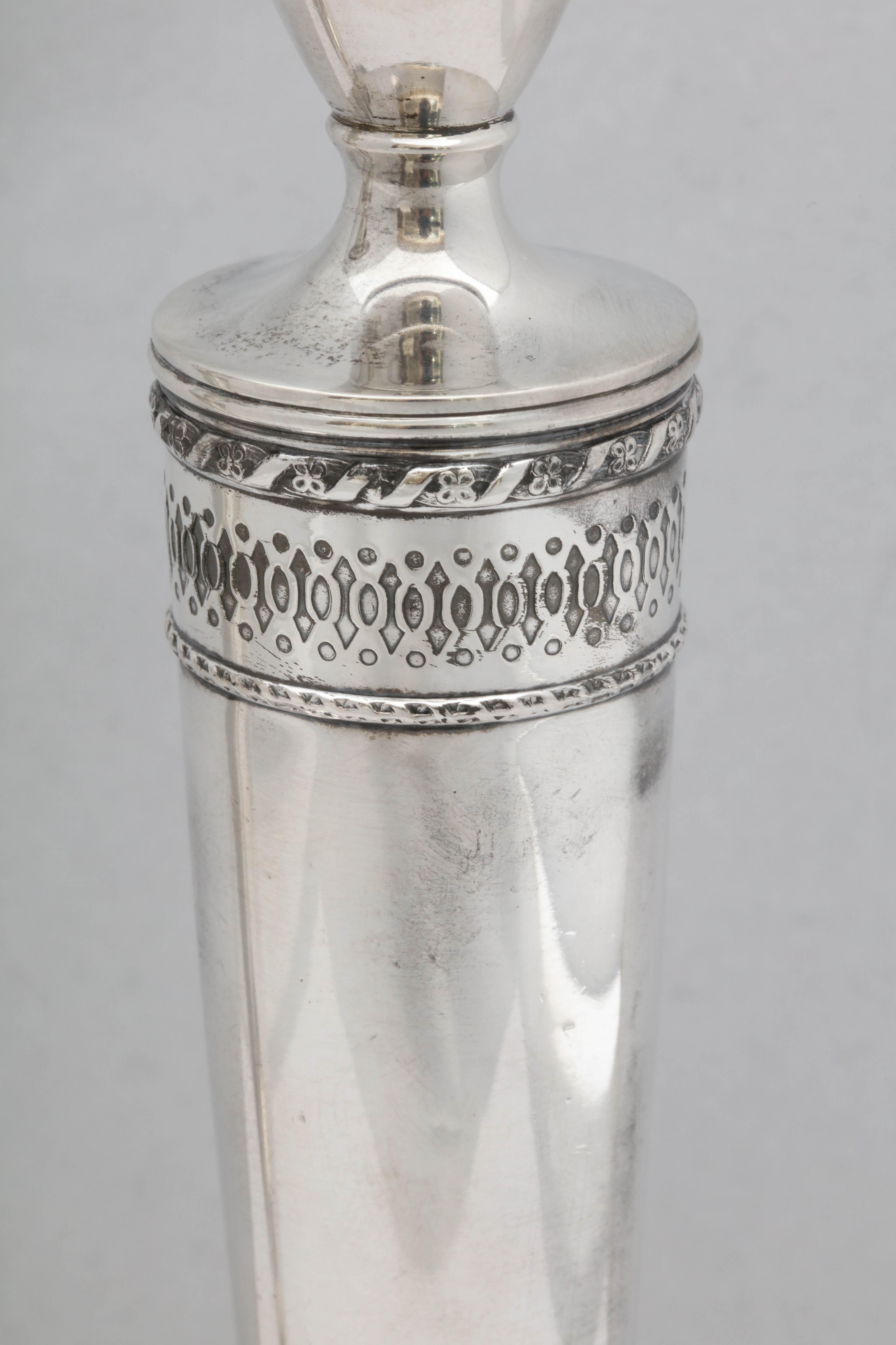art deco silver candlesticks