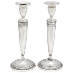 Tall Pair of Art Deco Sterling Silver Candlesticks
