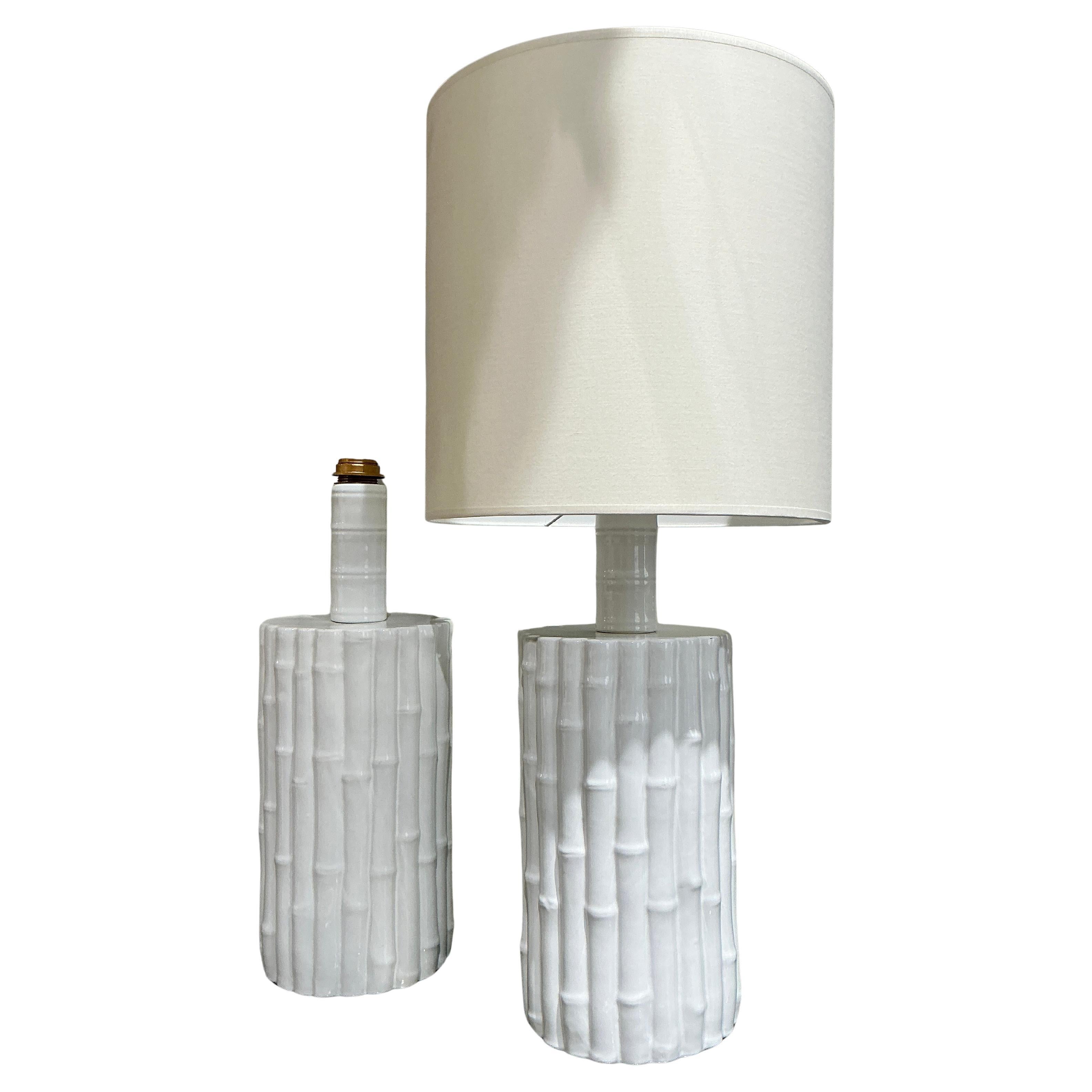 Grande paire de lampes en céramique française circa 1970