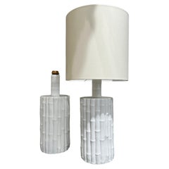 Großes Paar französischer Keramiklampen um 1970