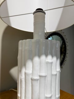 Tall pair of french white ceramic  lamps circa 1970