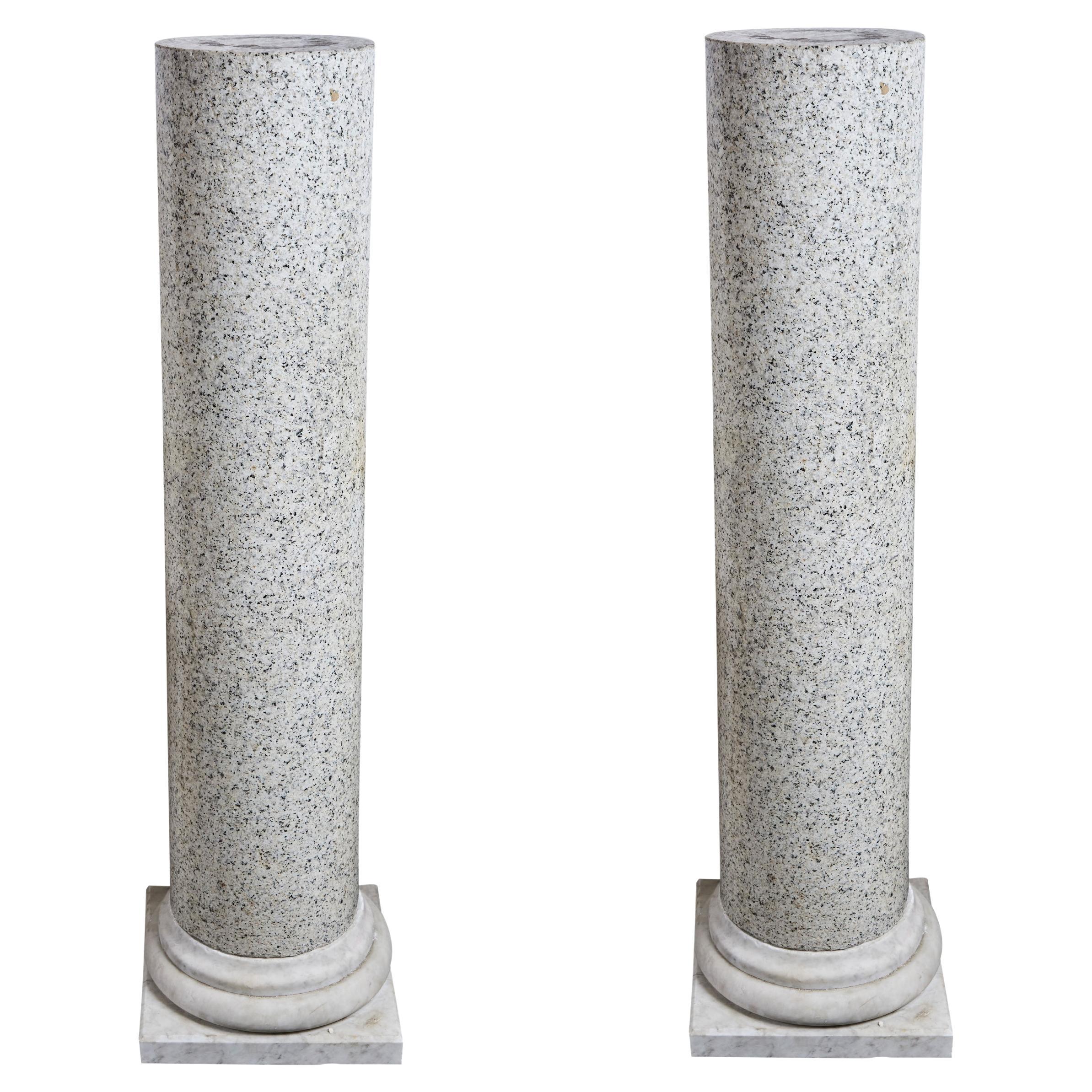 Tall Pair of Marble Pedestals