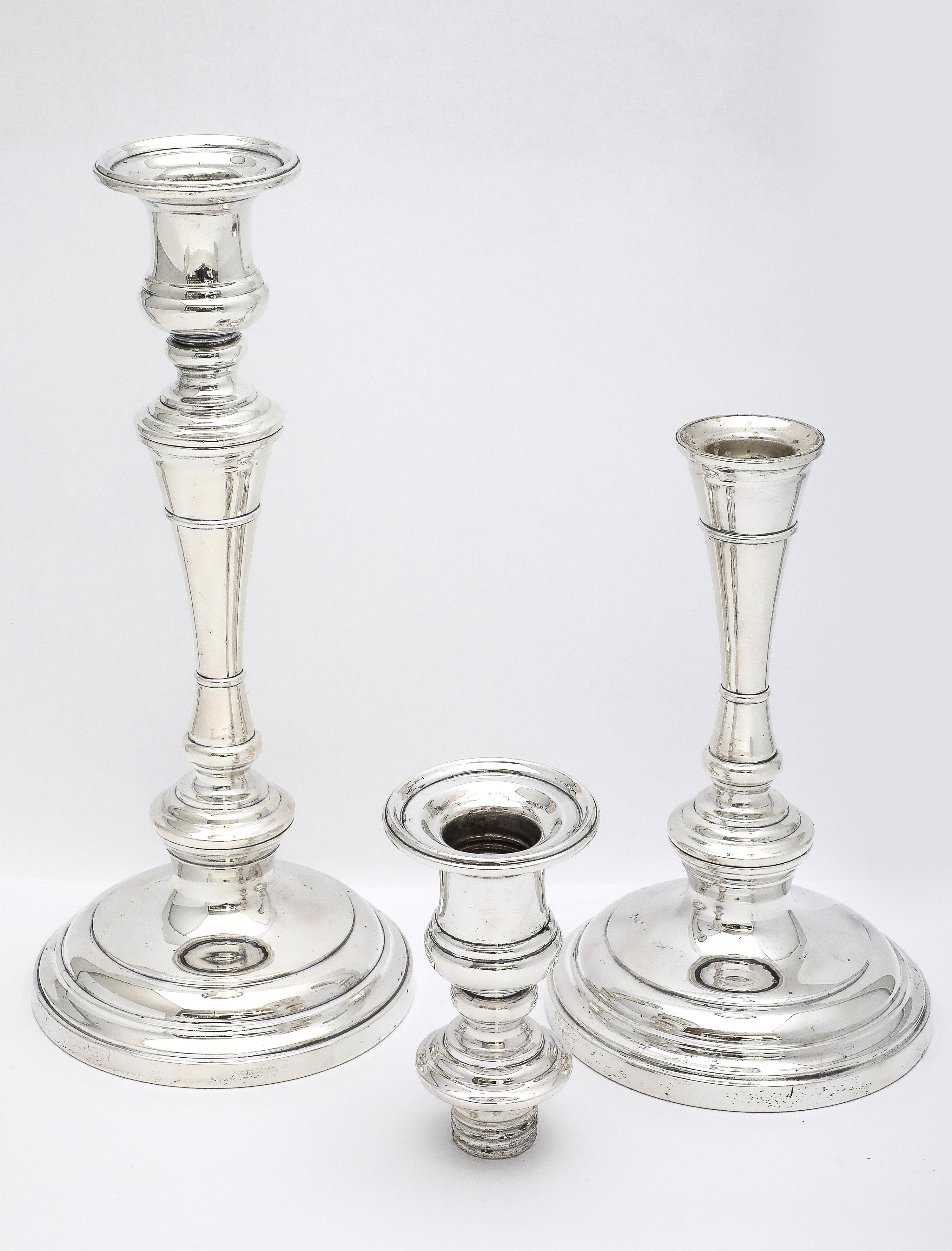  Tall Pair of Sterling Silver George III-Style Candlesticks - S. Kirk and Son For Sale 6
