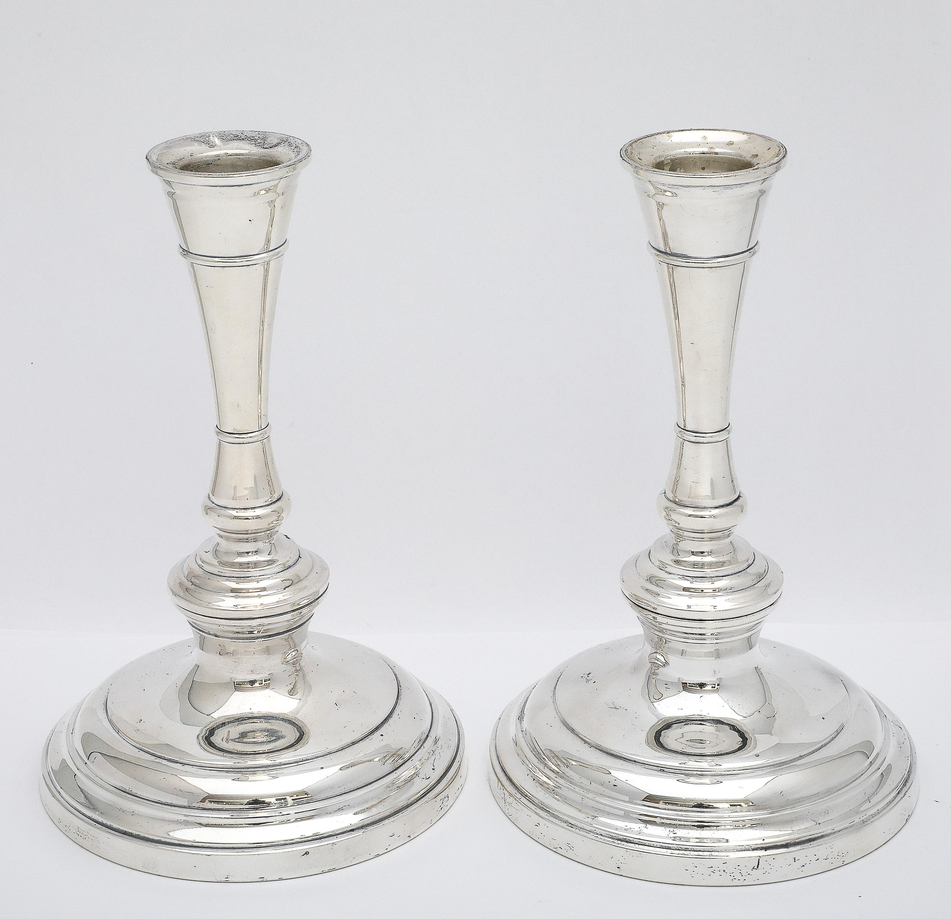 Tall Pair of Sterling Silver George III-Style Candlesticks - S. Kirk and Son 7