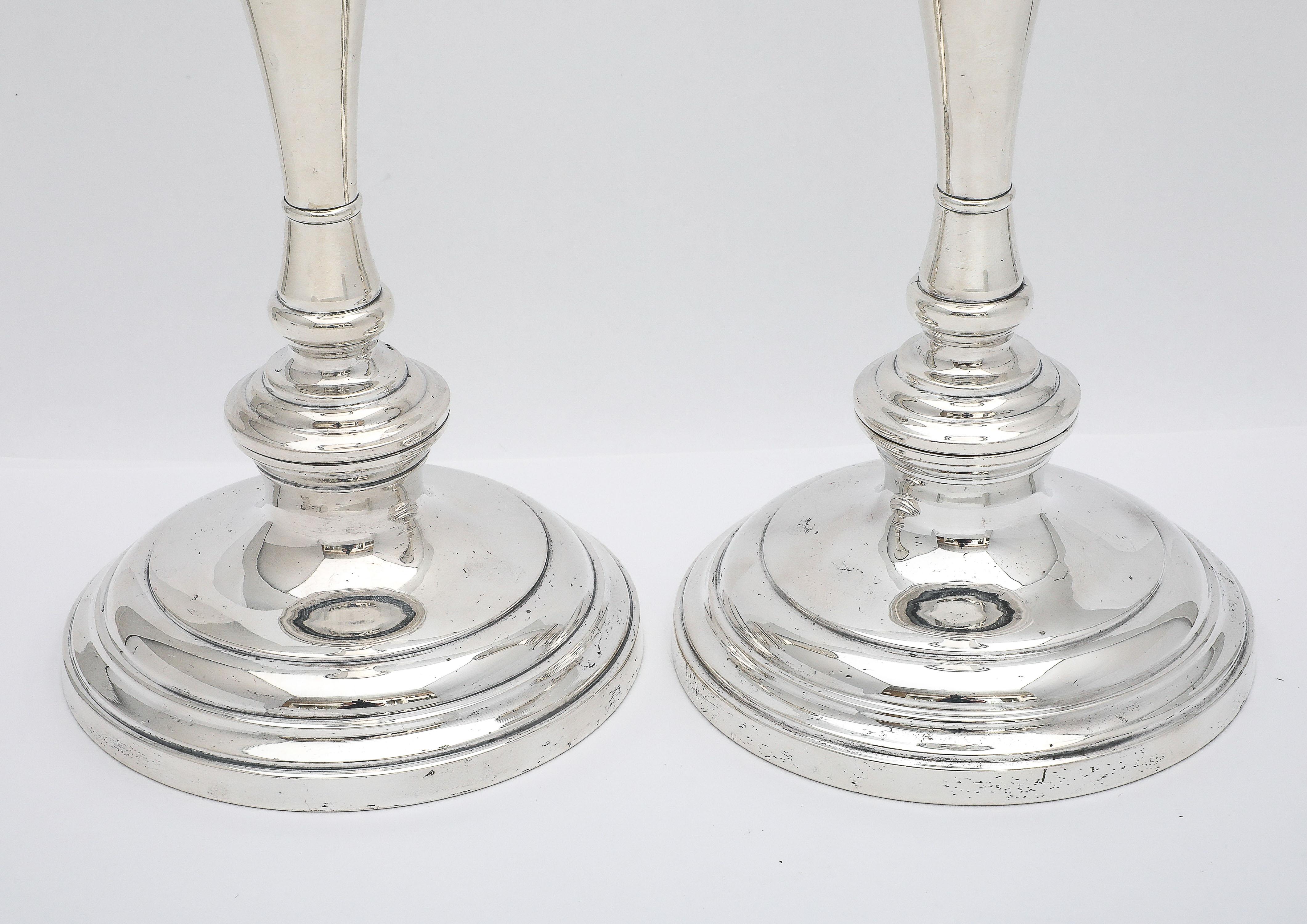  Tall Pair of Sterling Silver George III-Style Candlesticks - S. Kirk and Son For Sale 8
