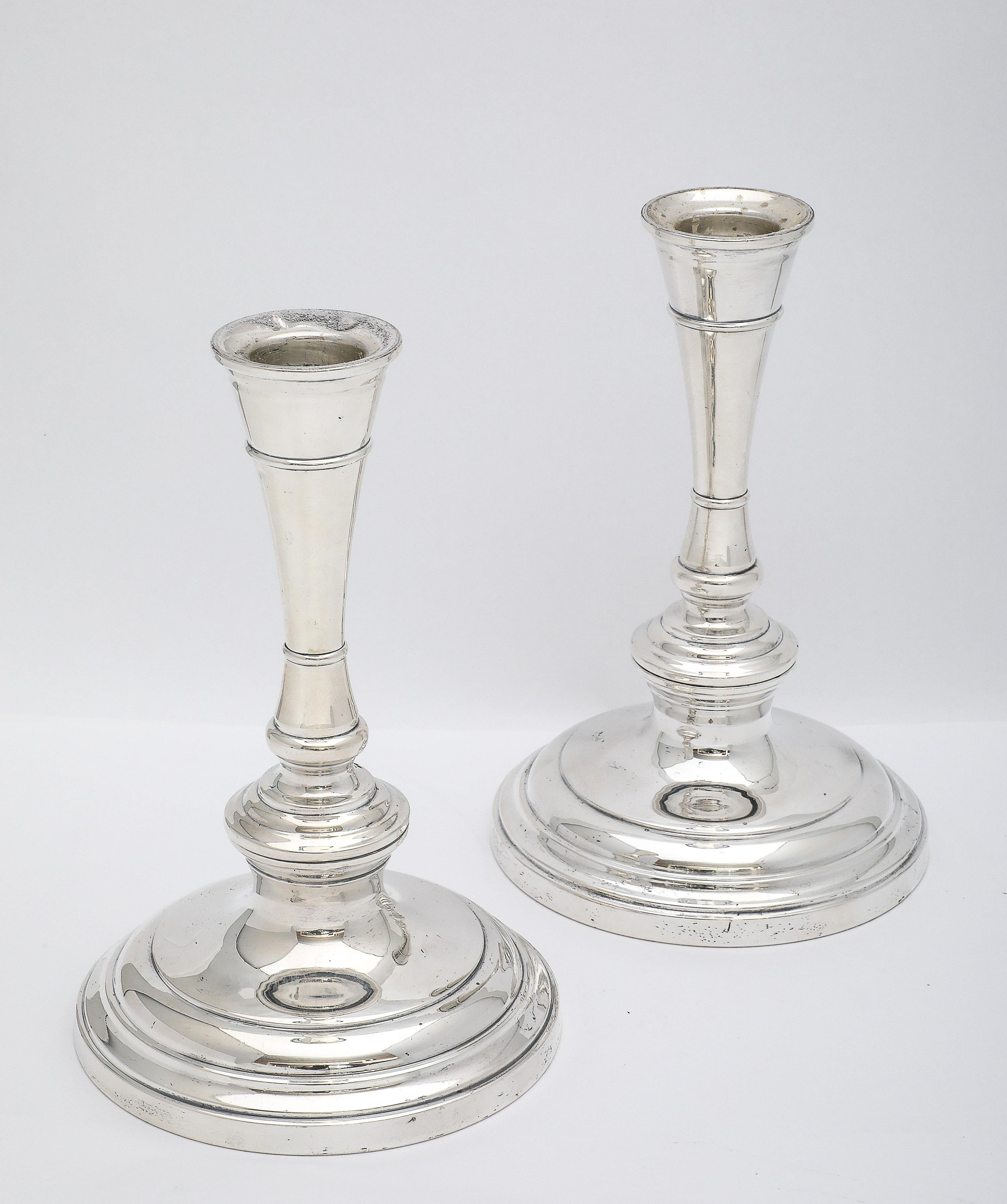  Tall Pair of Sterling Silver George III-Style Candlesticks - S. Kirk and Son For Sale 9