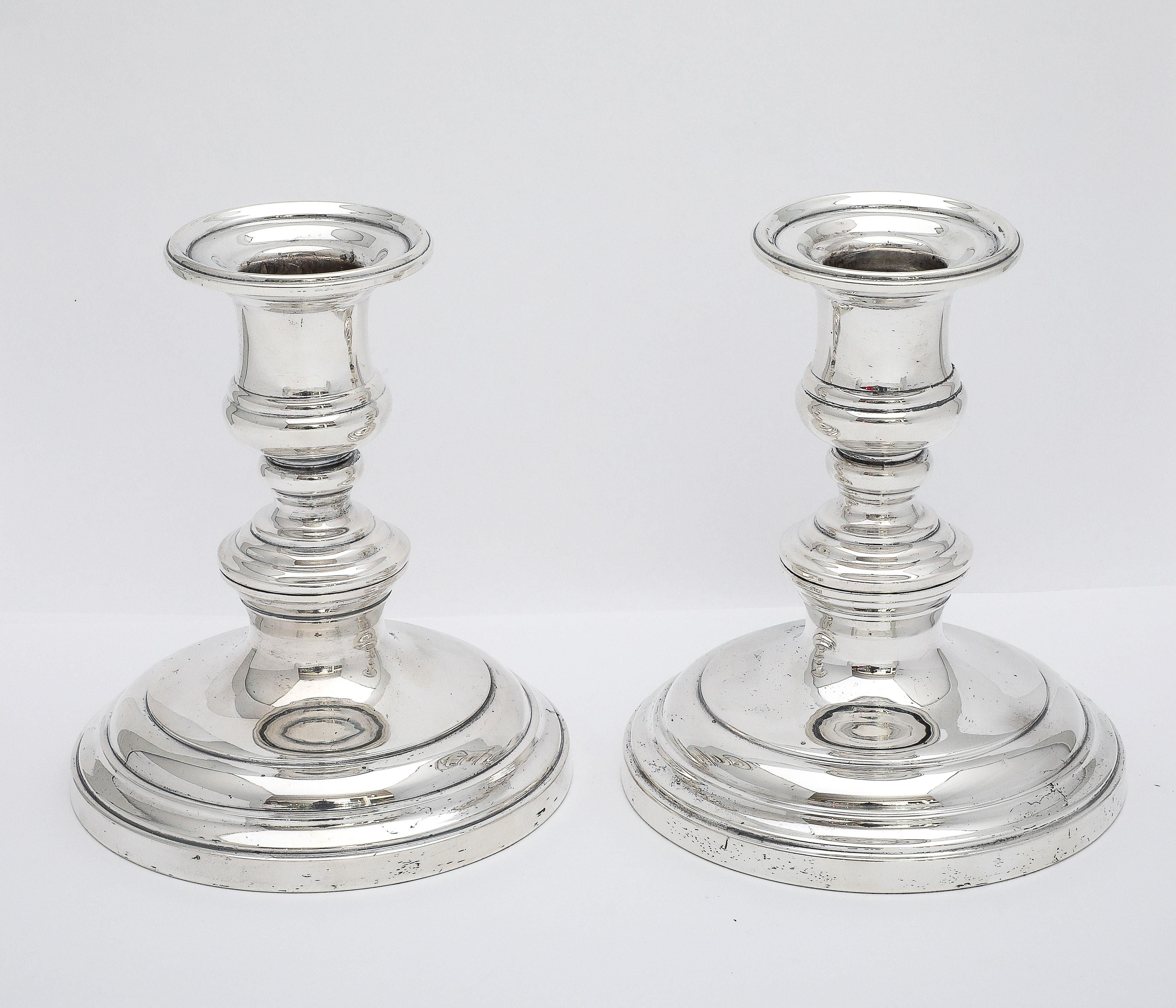  Tall Pair of Sterling Silver George III-Style Candlesticks - S. Kirk and Son For Sale 11