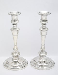 Tall Pair of Sterling Silver George III-Style Candlesticks - S. Kirk and Son
