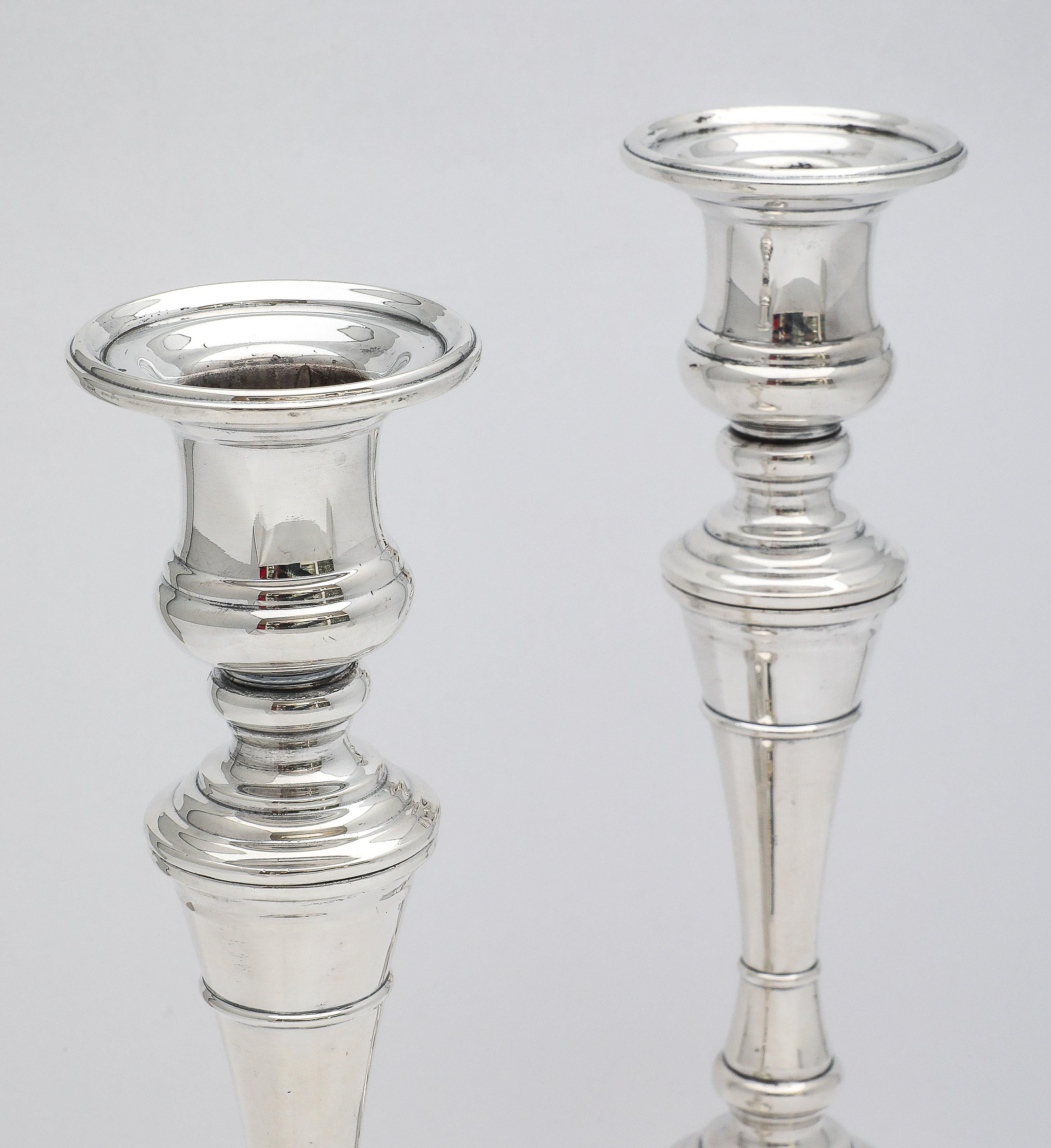  Tall Pair of Sterling Silver George III-Style Candlesticks - S. Kirk and Son For Sale 3