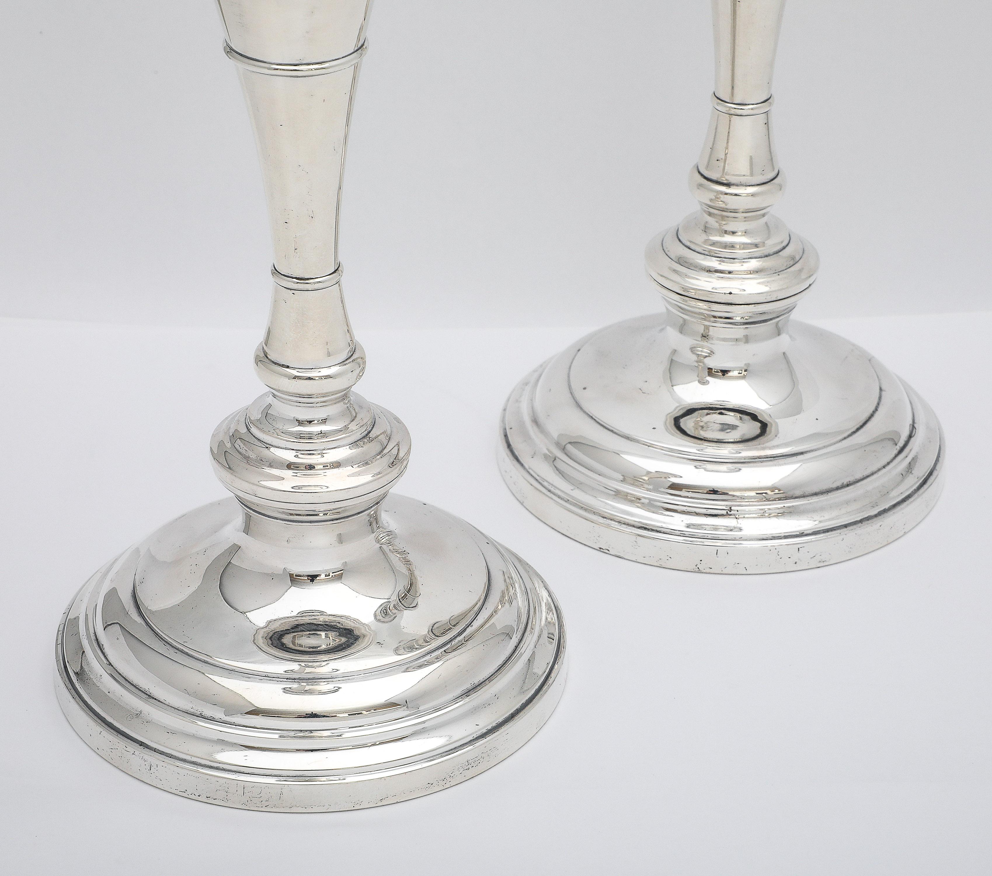  Tall Pair of Sterling Silver George III-Style Candlesticks - S. Kirk and Son For Sale 4
