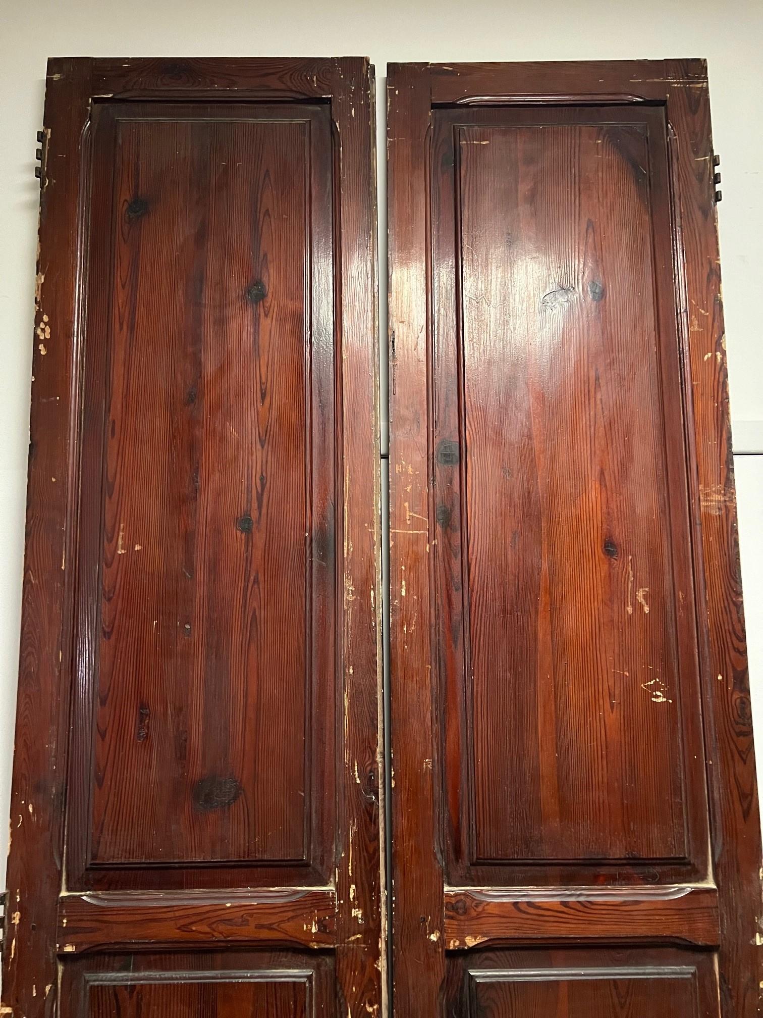 European Tall Pair of Wood Interior Doors from Europe For Sale