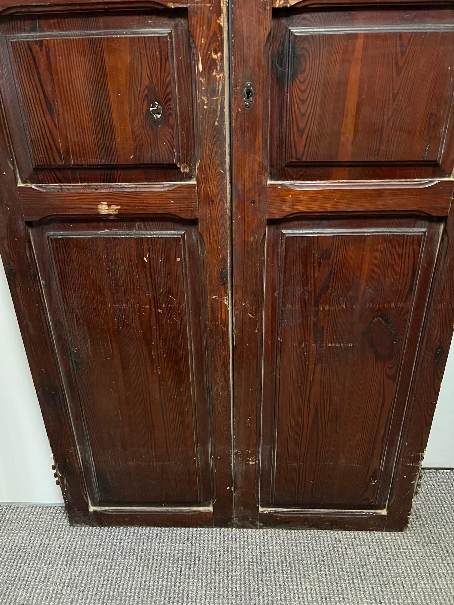 20th Century Tall Pair of Wood Interior Doors from Europe For Sale