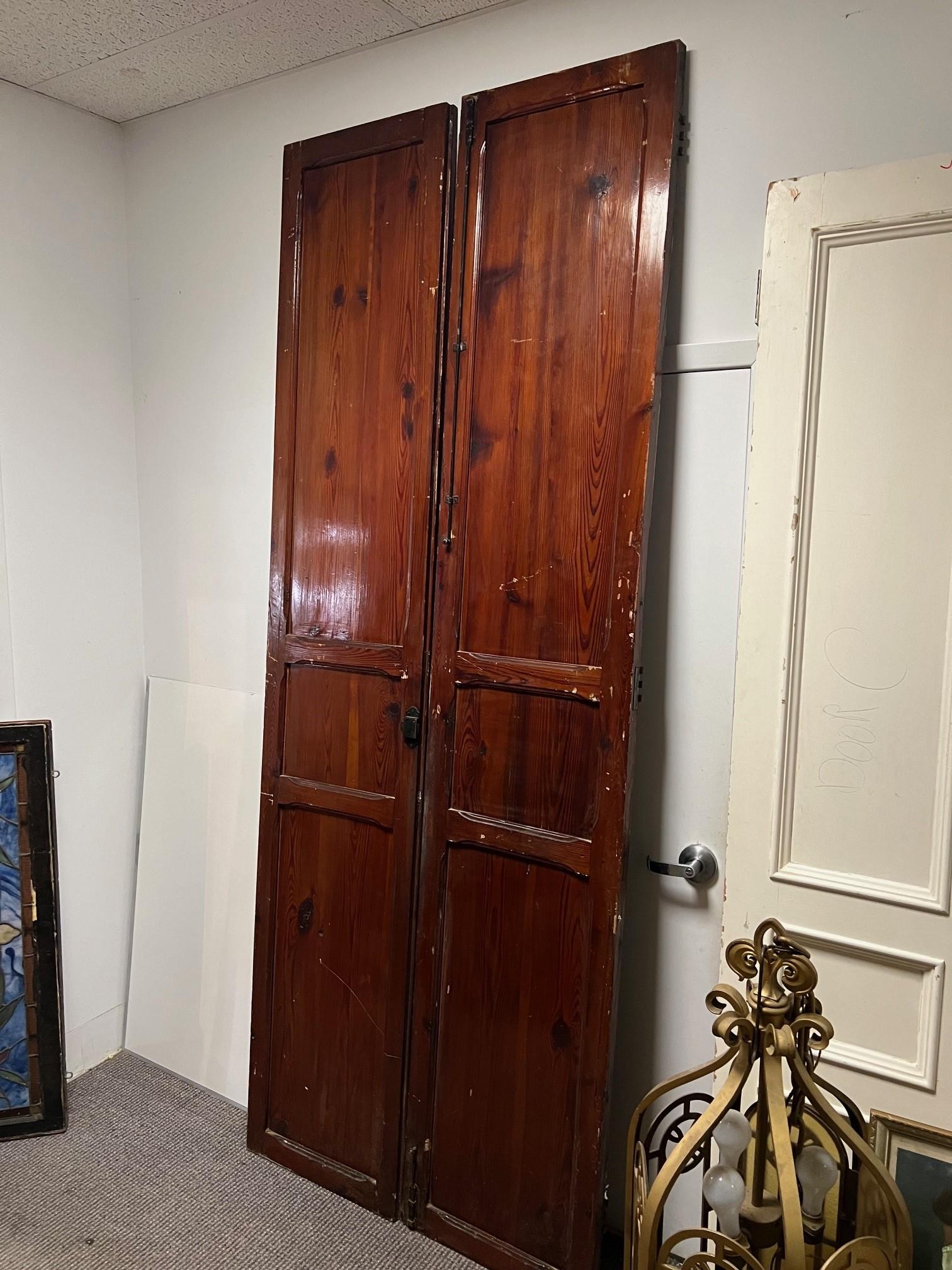 Tall Pair of Wood Interior Doors from Europe For Sale 4