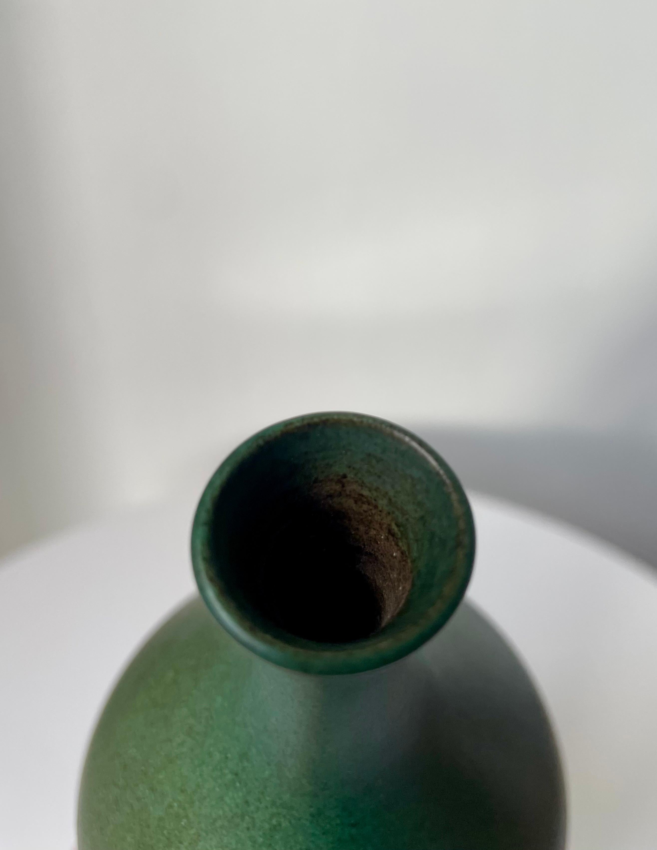 Unglazed Tall Palmgren Handmade Ceramic Vase, 1960s  For Sale