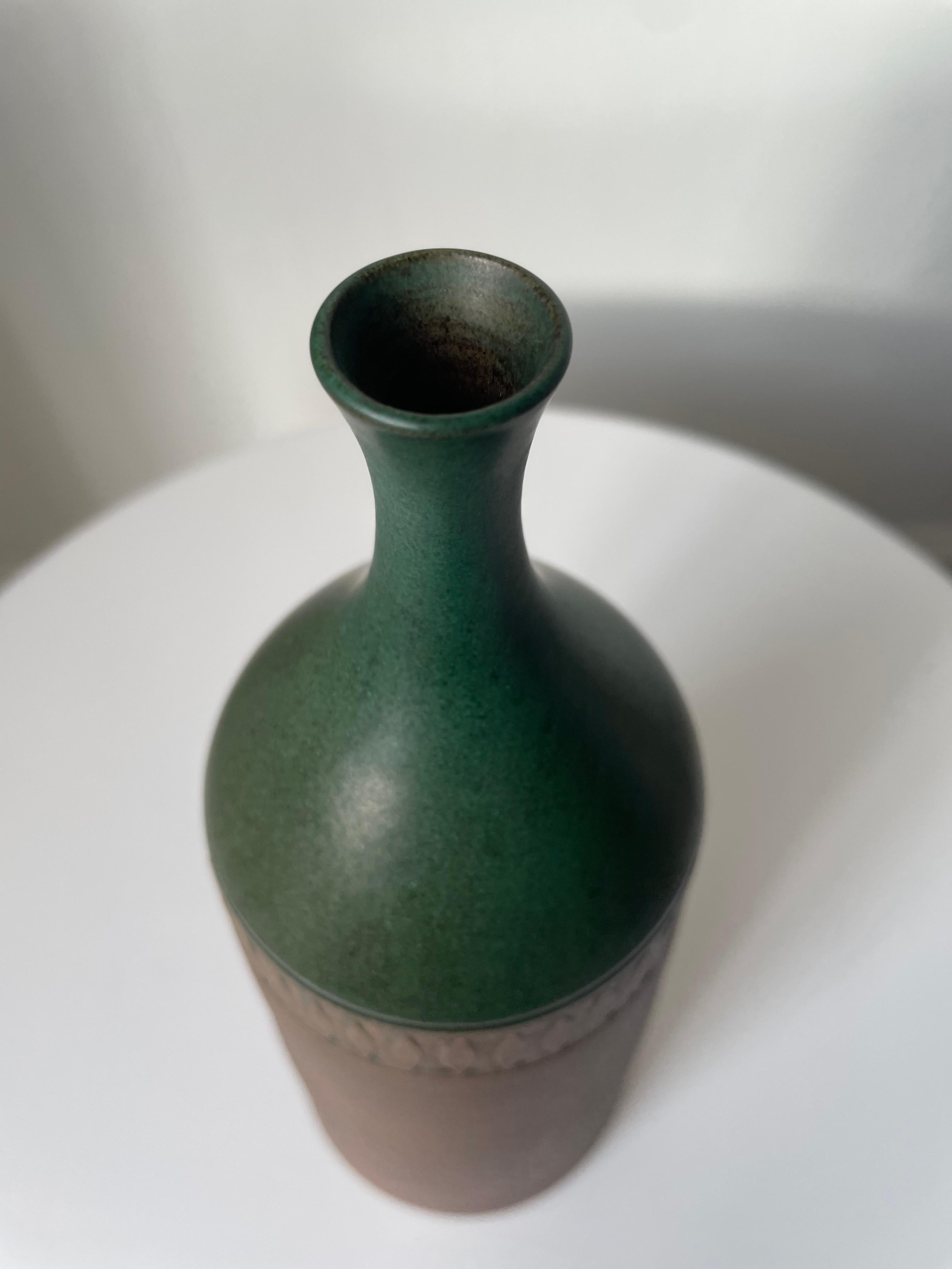 Tall Palmgren Handmade Ceramic Vase, 1960s  In Good Condition For Sale In Copenhagen, DK