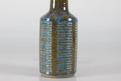 Tall Palshus Ceramic Table Lamp Moss Green + Blue Glaze APLS Danish Mid-Century