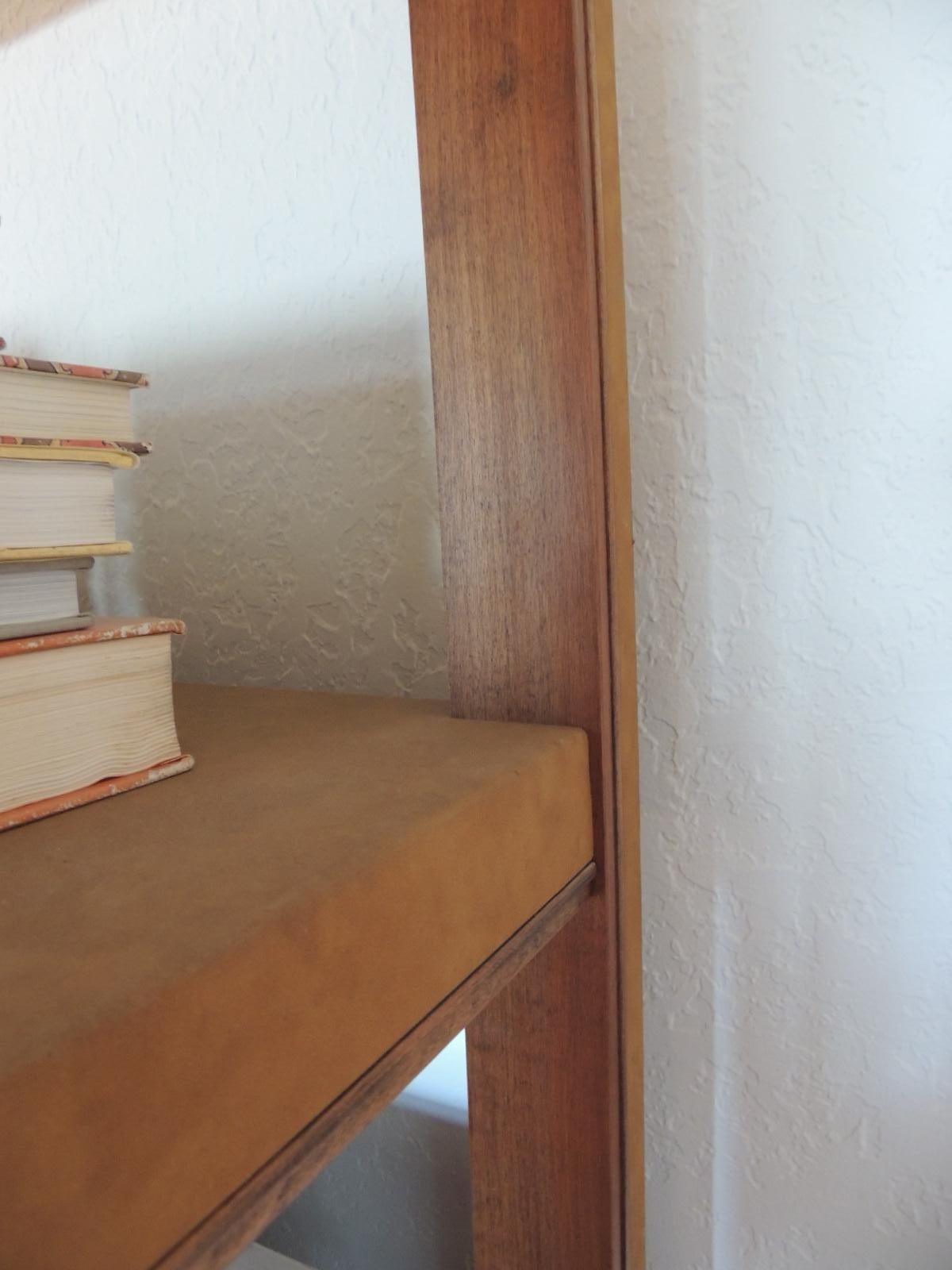 Ultrasuede Tall Parson Style Custom Designed Suede Bookcase