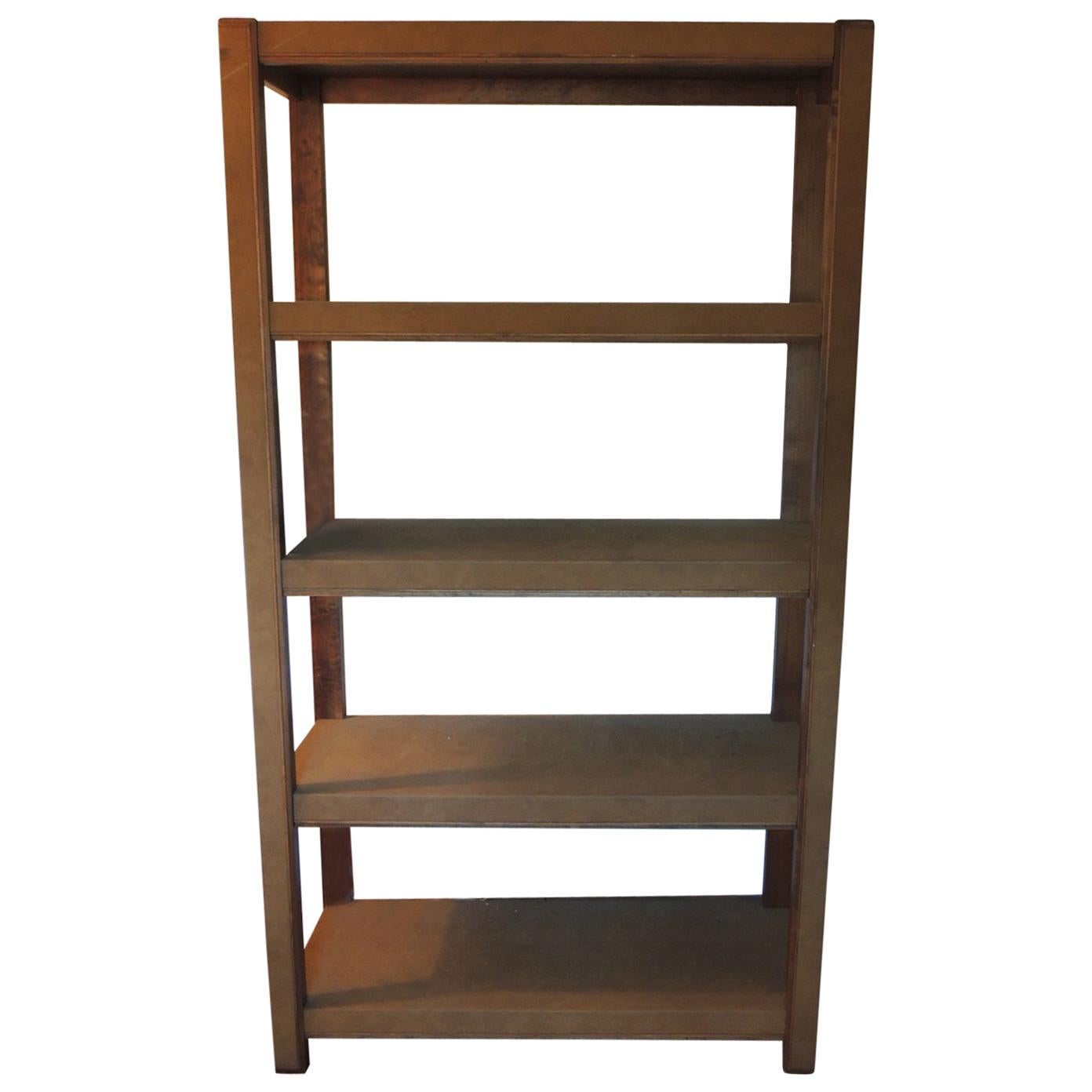 Tall Parson Style Custom Designed Suede Bookcase