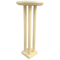 Vintage Tall Pedestal Table in Tessellated Bone Tile by Enrique Garcel for Jimeco