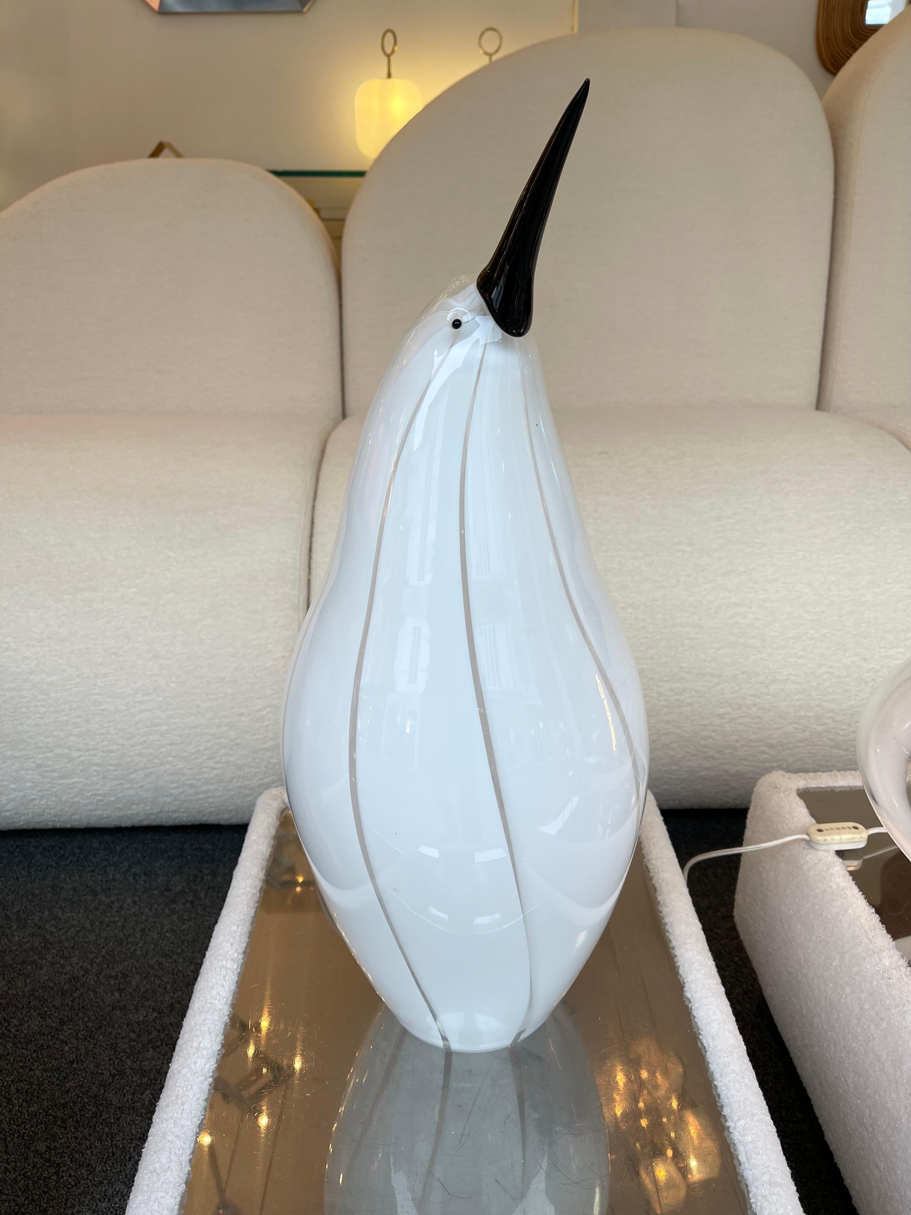 Tall Penguin Murano Glass Lamp, Italy, 1980s 5