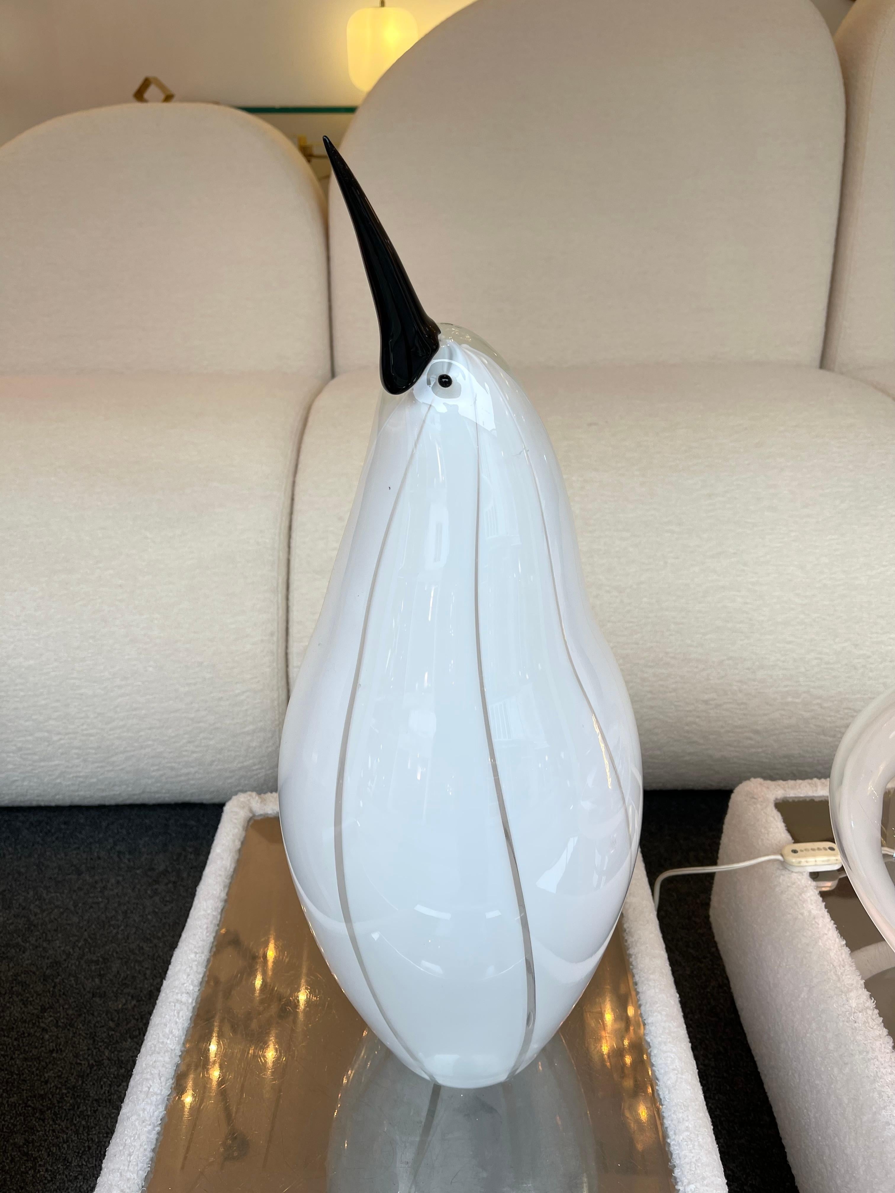 Tall Penguin Murano Glass Lamp, Italy, 1980s 6