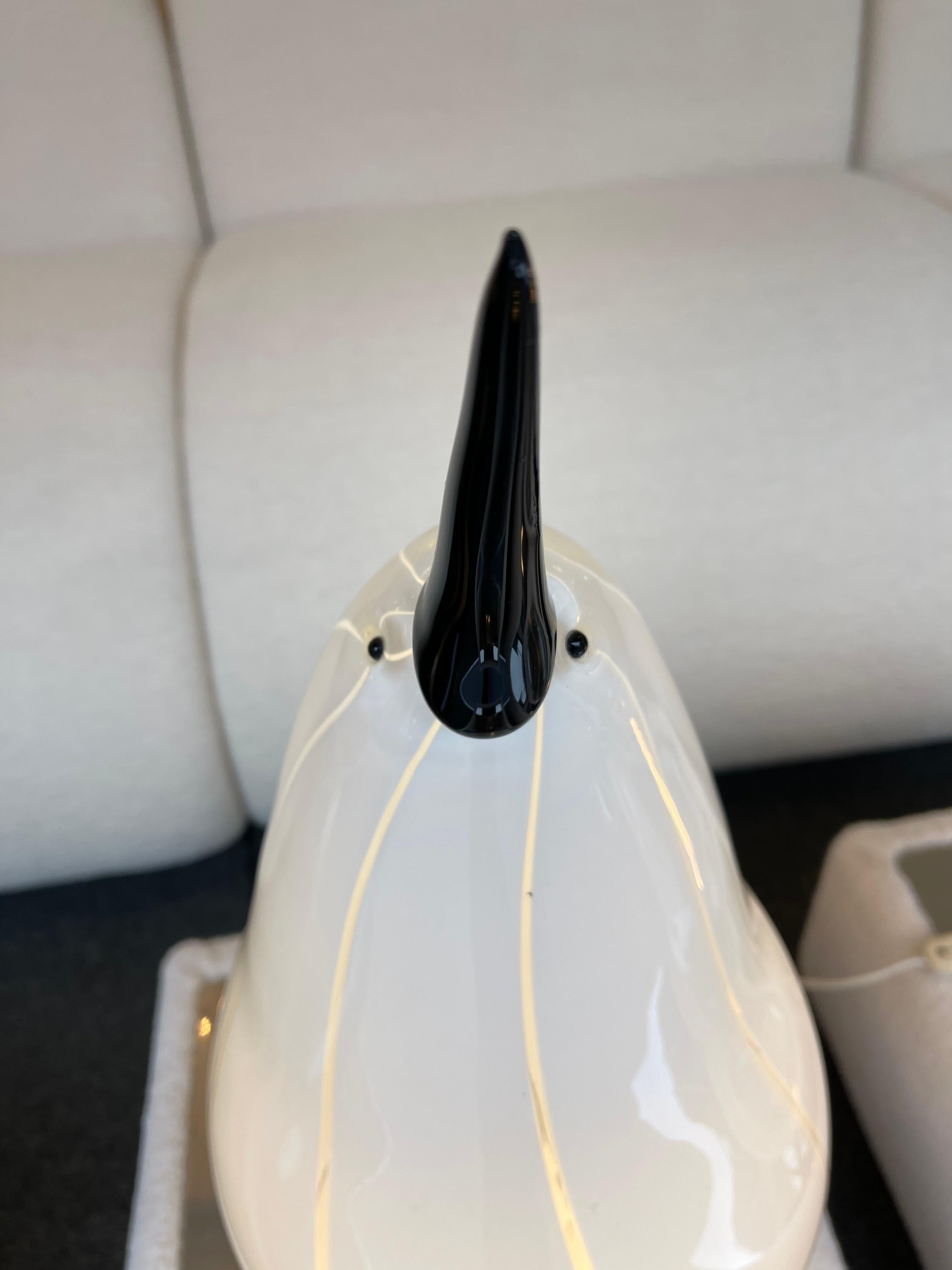 Tall Penguin Murano Glass Lamp, Italy, 1980s In Good Condition In SAINT-OUEN, FR