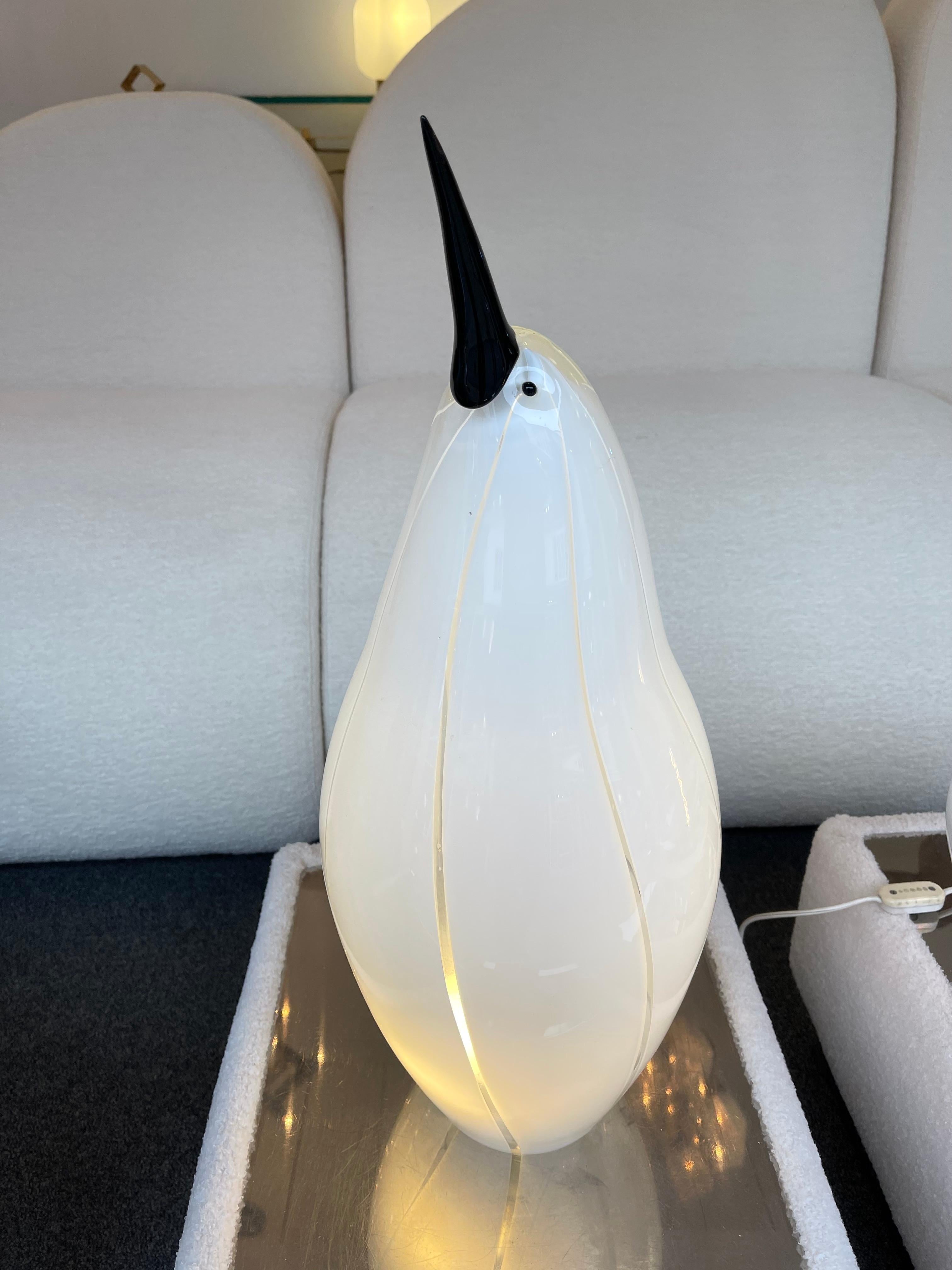 Tall Penguin Murano Glass Lamp, Italy, 1980s 1