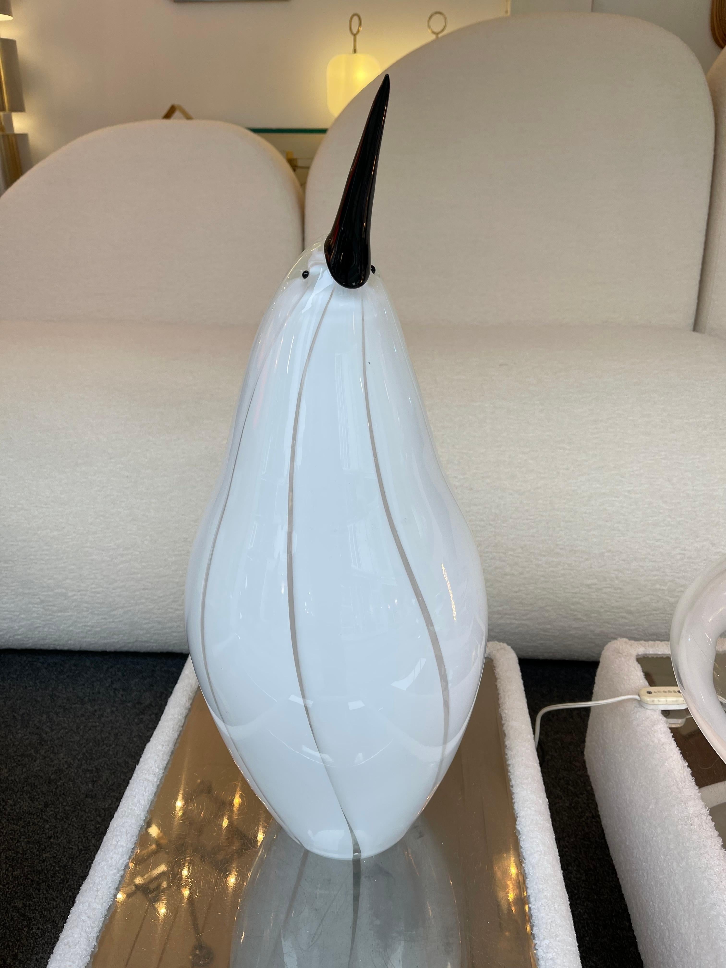 Tall Penguin Murano Glass Lamp, Italy, 1980s 3