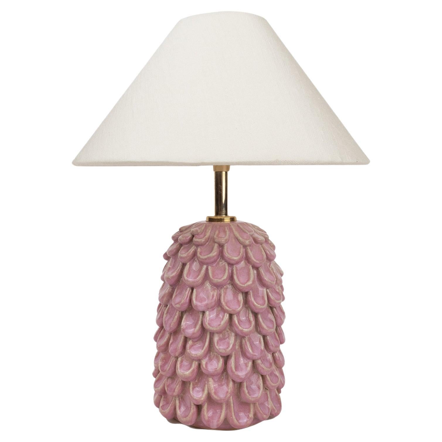 Tall Petal Pink Table Lamp For Sale