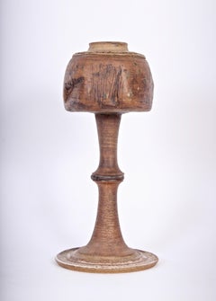 Vaso a piedistallo alto in ceramica artistica in stile Peter Voulkos - Fioriera, C.C. 1970