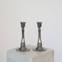 Grands bougeoirs en étain par Just Andersen, années 1920, Danemark