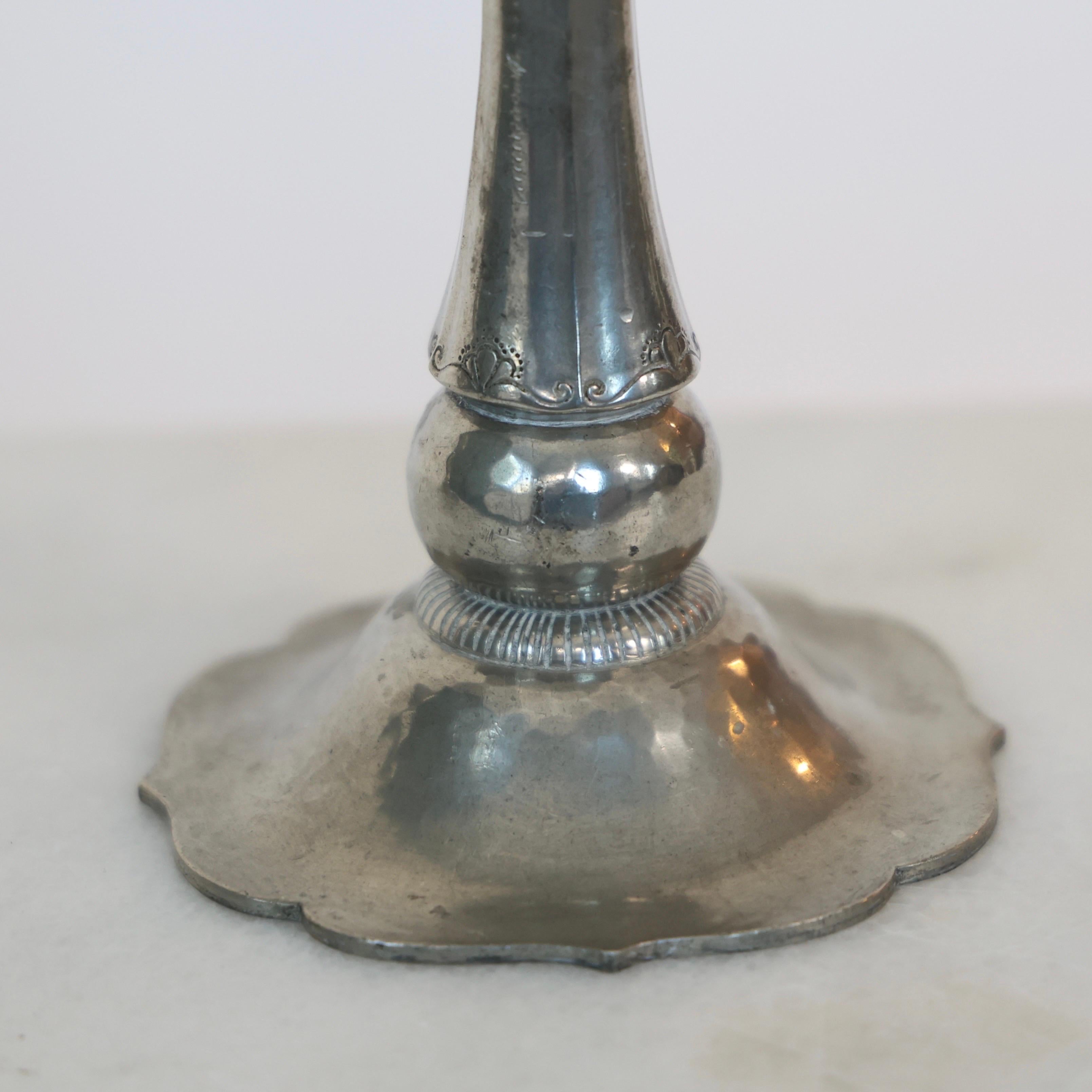 Tall Pewter Candlestick Holders by Just Andersen, 1920s, Denmark For Sale 2