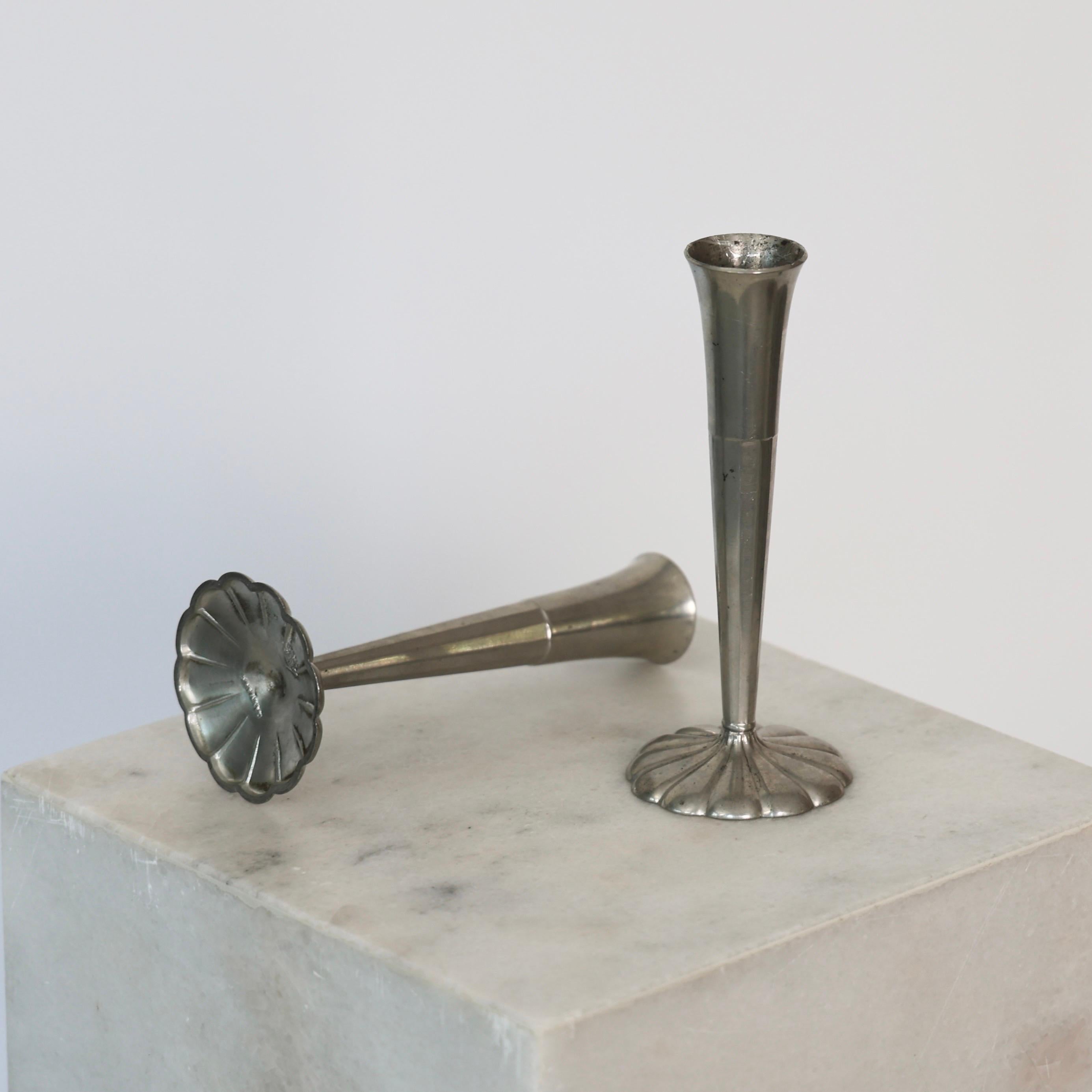 Tall Pewter Vases by Just Andersen, 1920s, Denmark For Sale 2