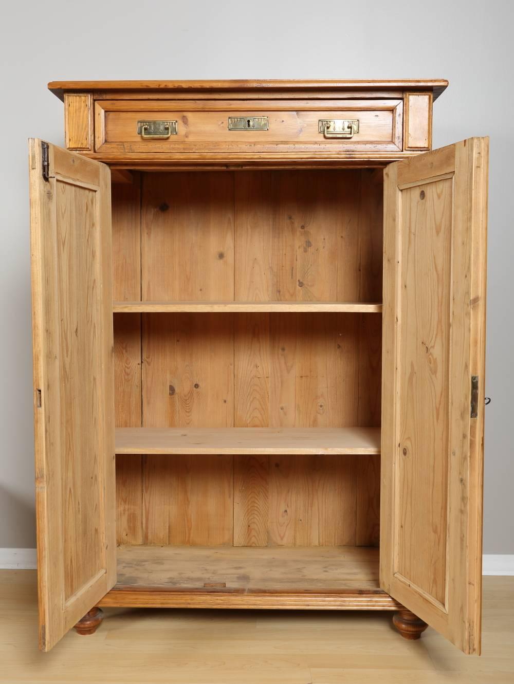 German Tall Pine Cabinet, circa 1880 For Sale
