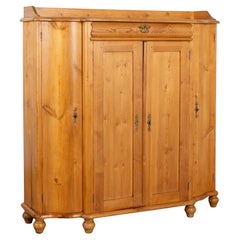 Antique Tall Pine Sideboard Cabinet, Sweden circa 1880