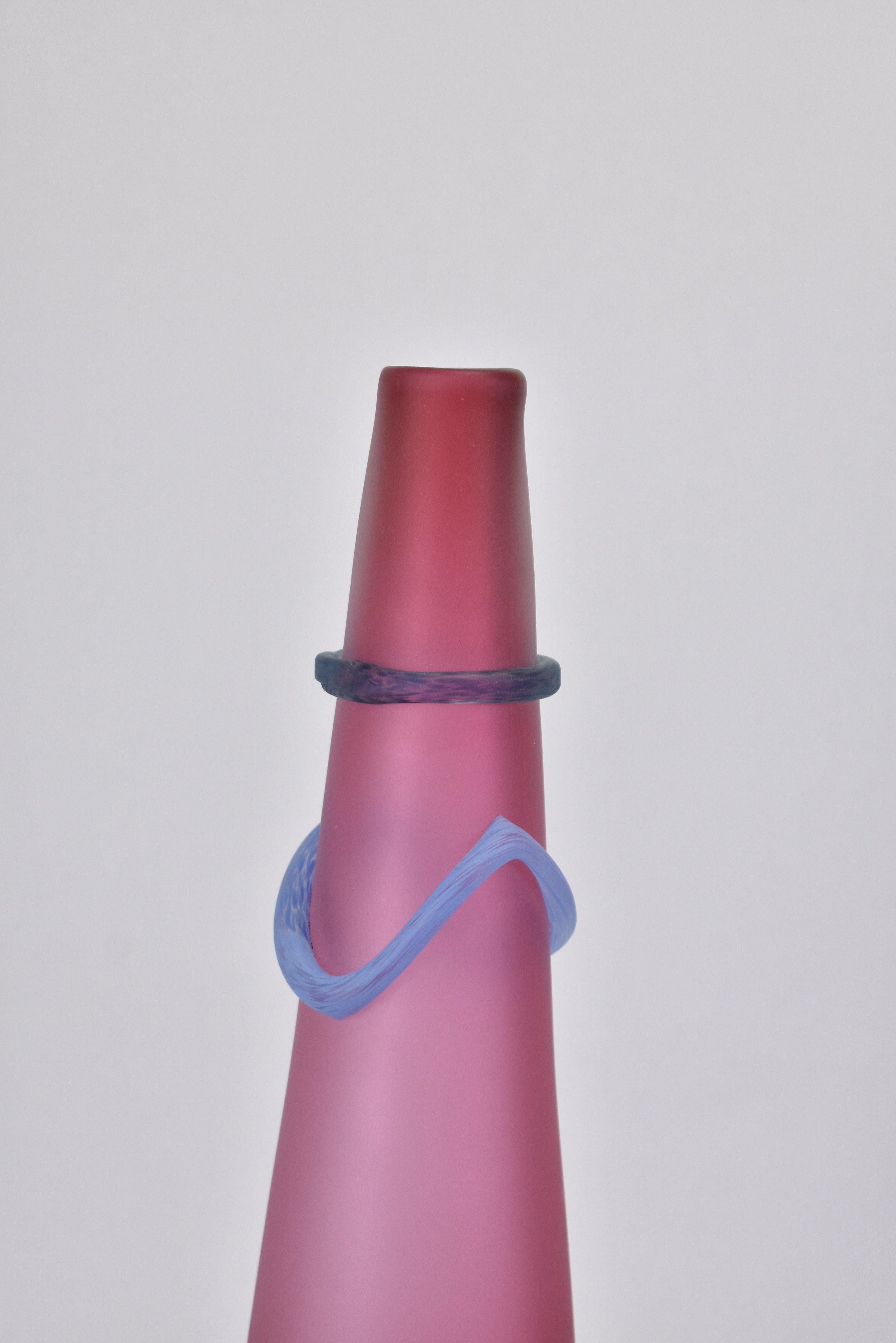 Tall Pink Glass Cone Vase at 1stDibs cone glass vase, large glass