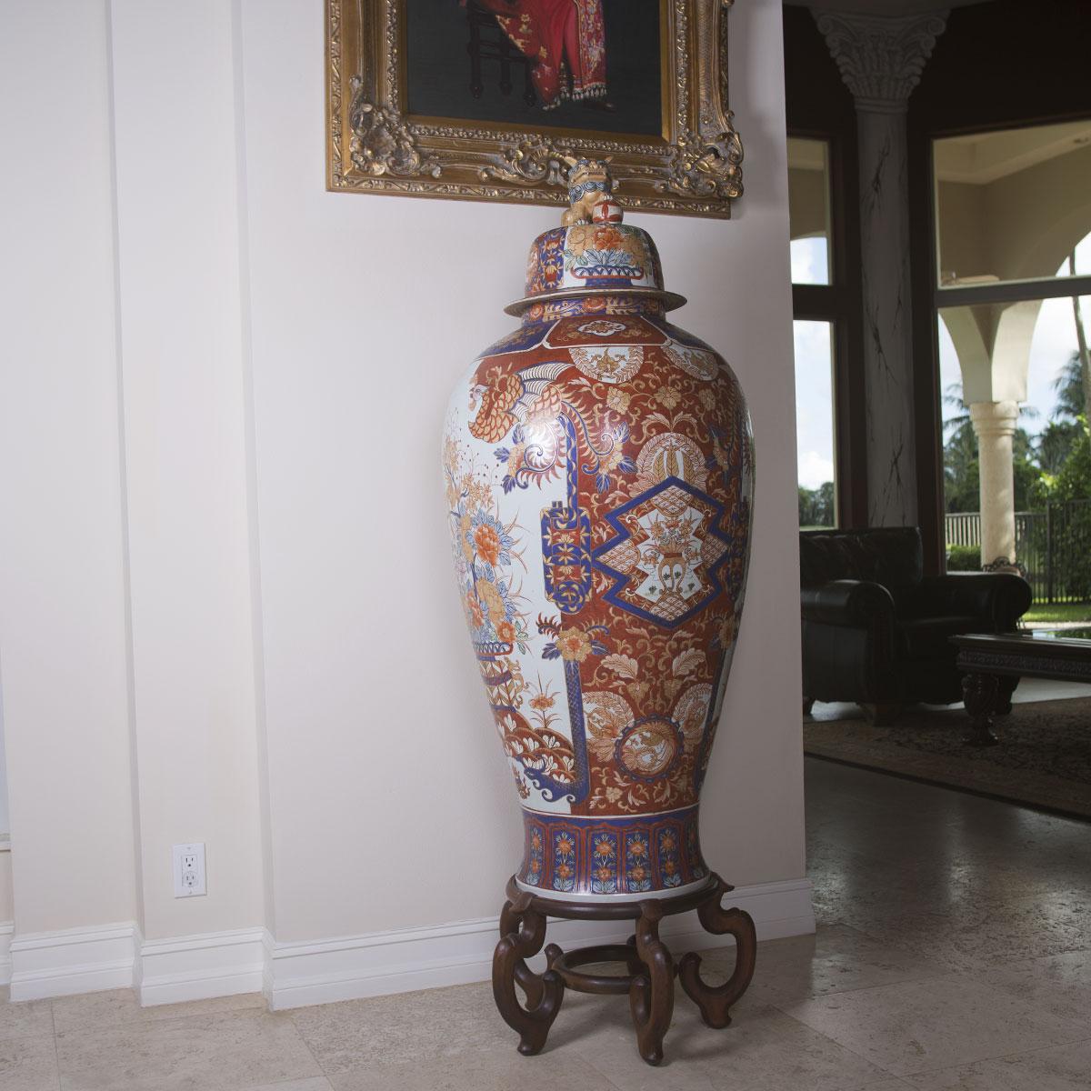 Women's or Men's Tall Porcelain Imari Style Vase