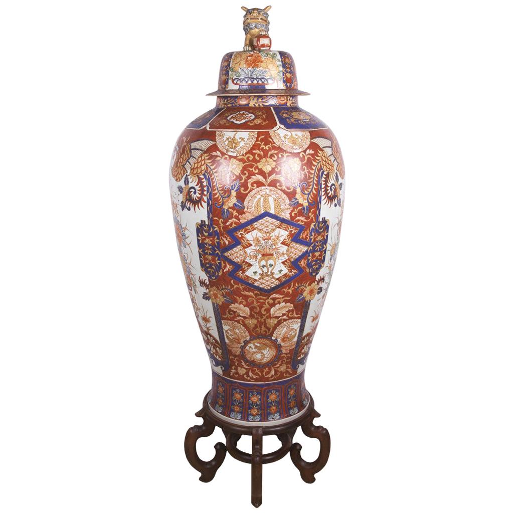 Tall Porcelain Imari Style Vase