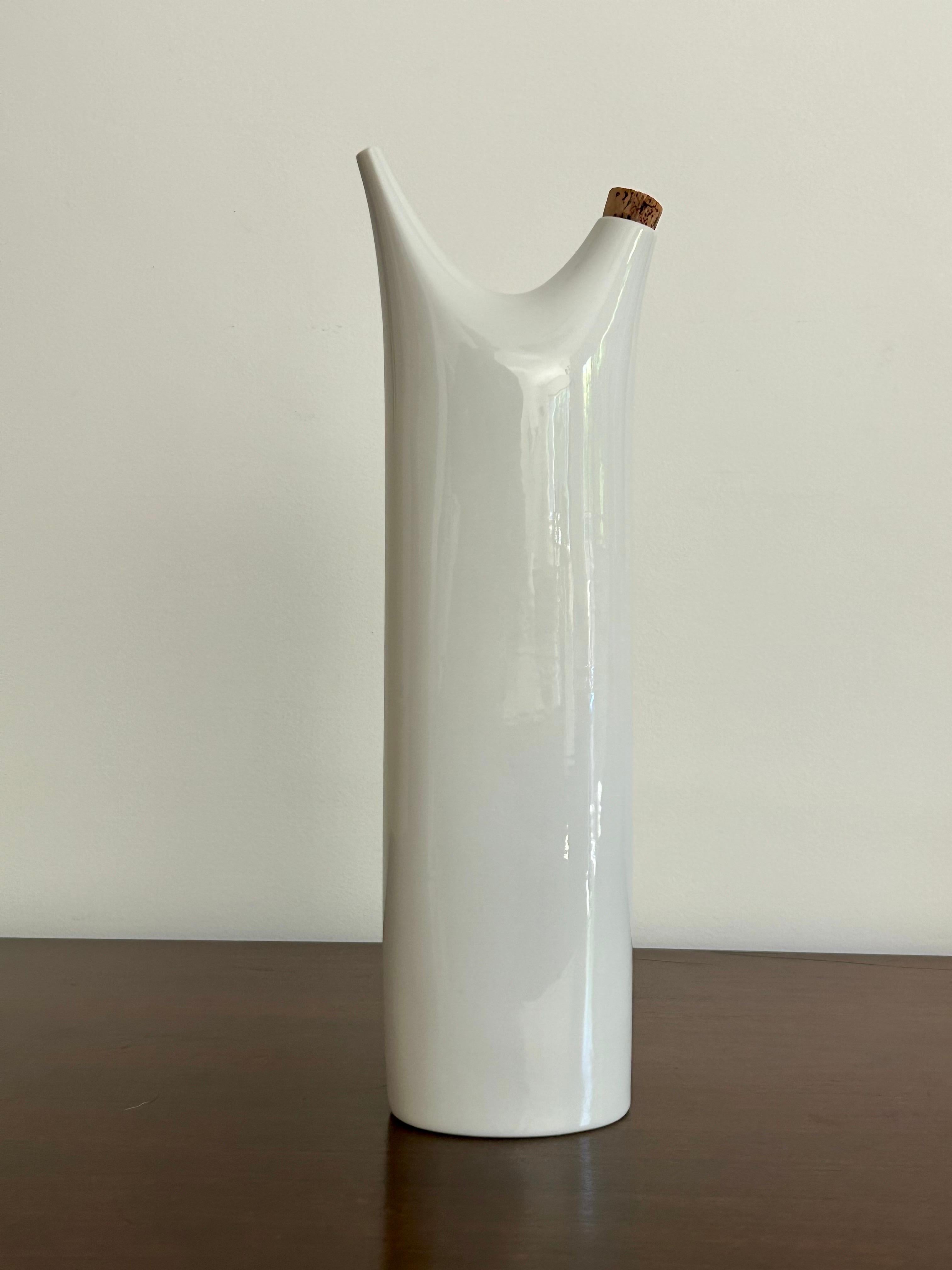 Cast Tall Porcelain Oil Cruet Tackett / Fujita For Sale