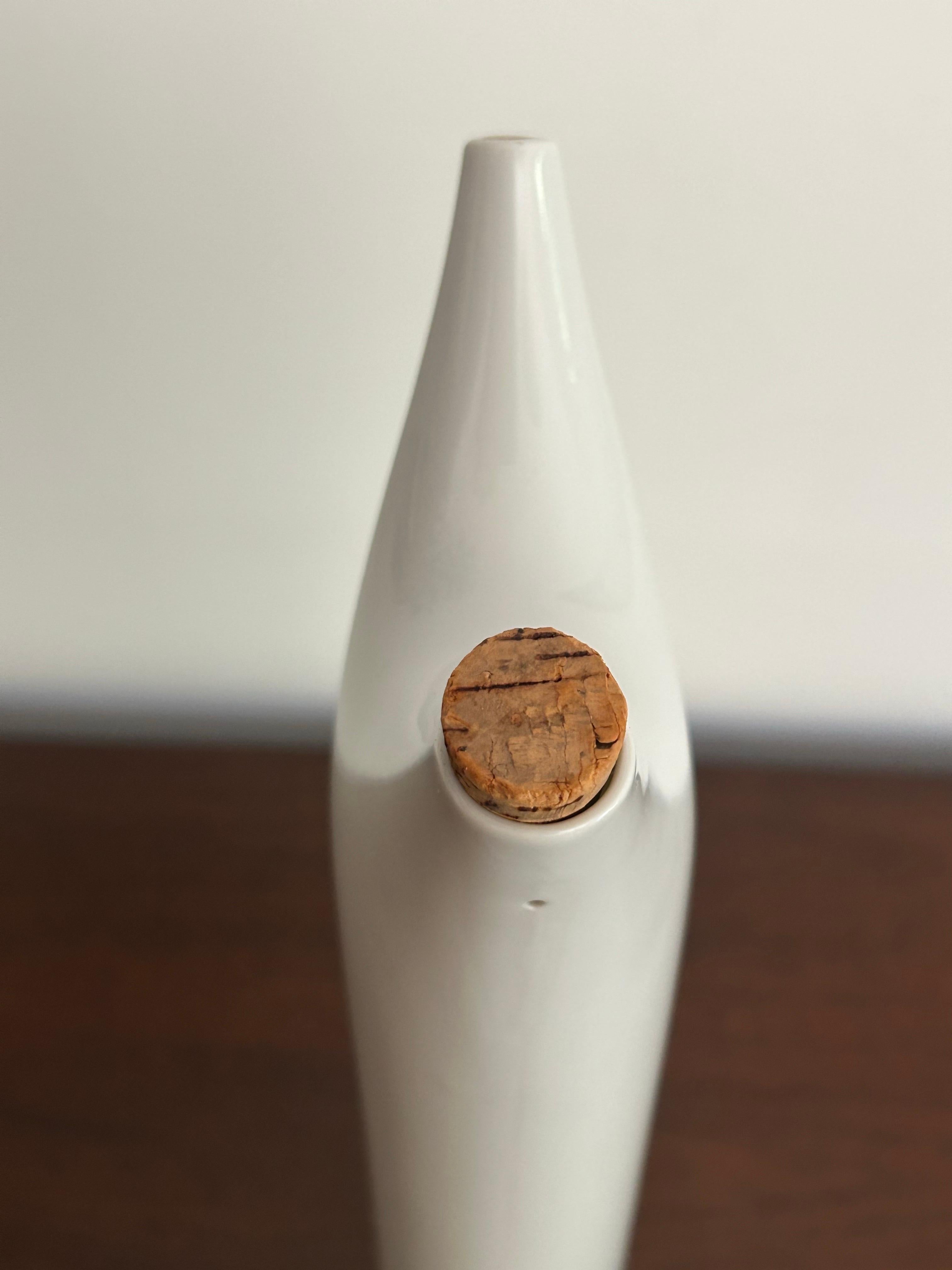Tall Porcelain Oil Cruet Tackett / Fujita In Excellent Condition For Sale In Los Angeles, CA