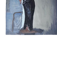Tall Portrait Painting of a Woman in Black, Clair Seglem