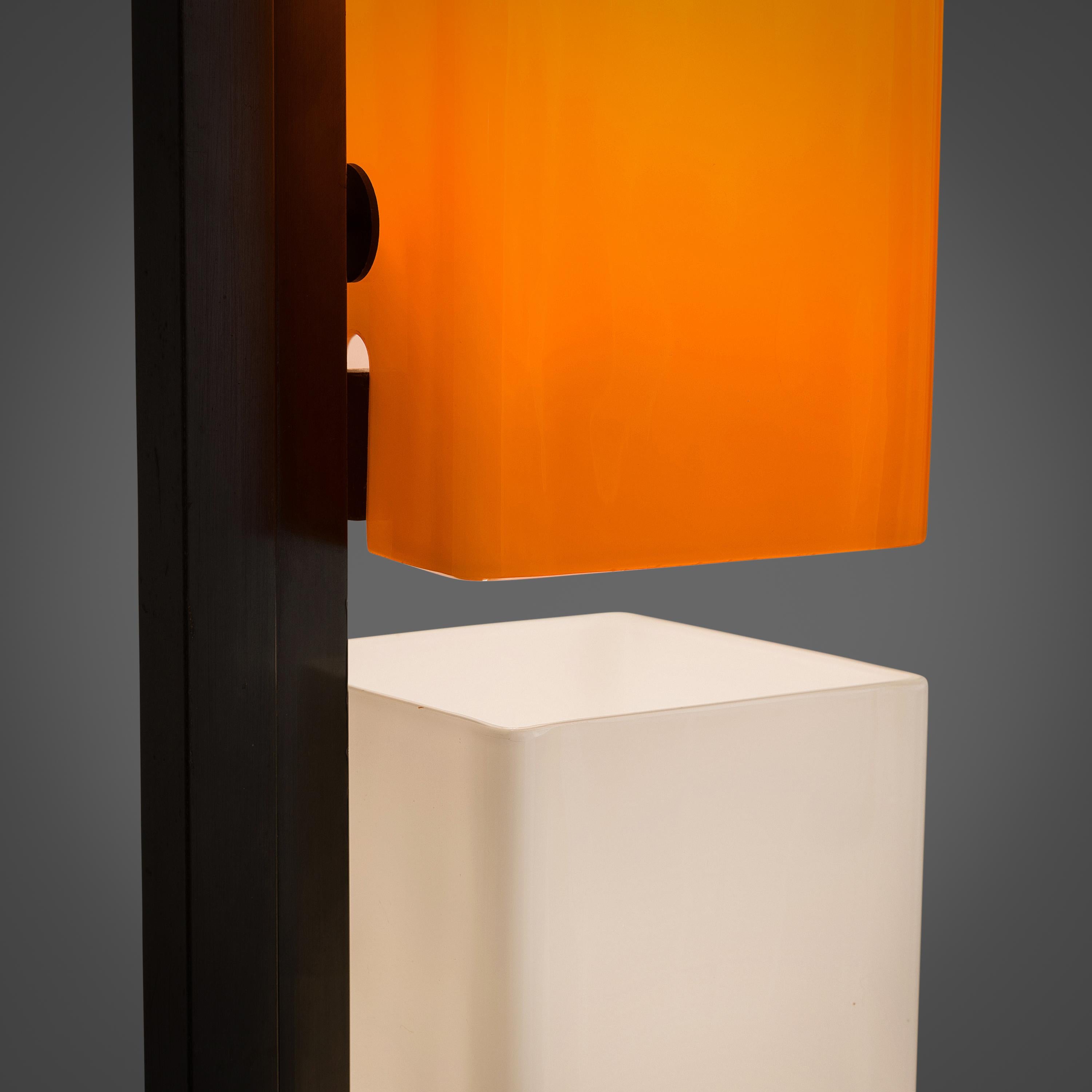 Late 20th Century Tall Postmodern Italian Glass Floor Lamp