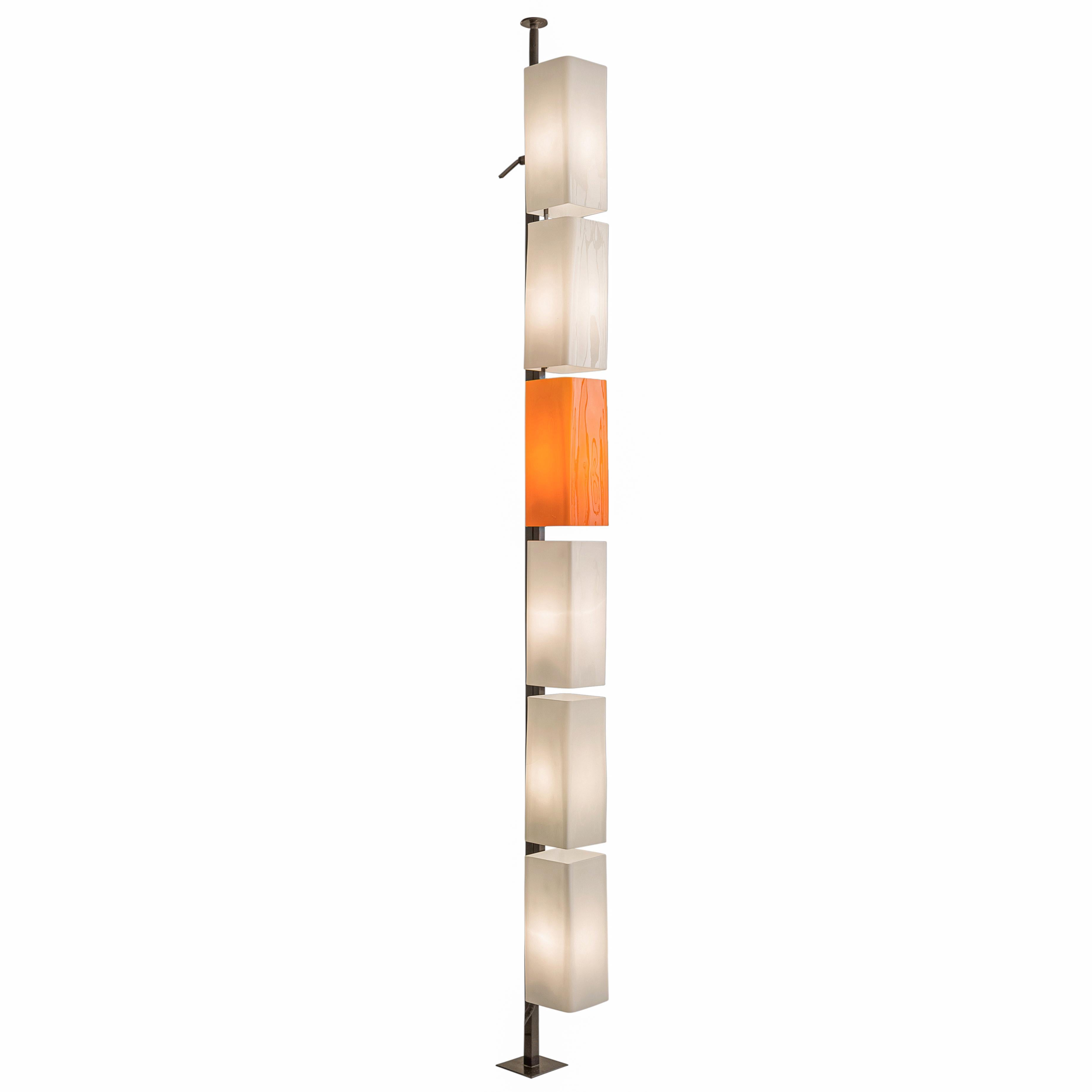 Metal Tall Postmodern Italian Glass Floor Lamp