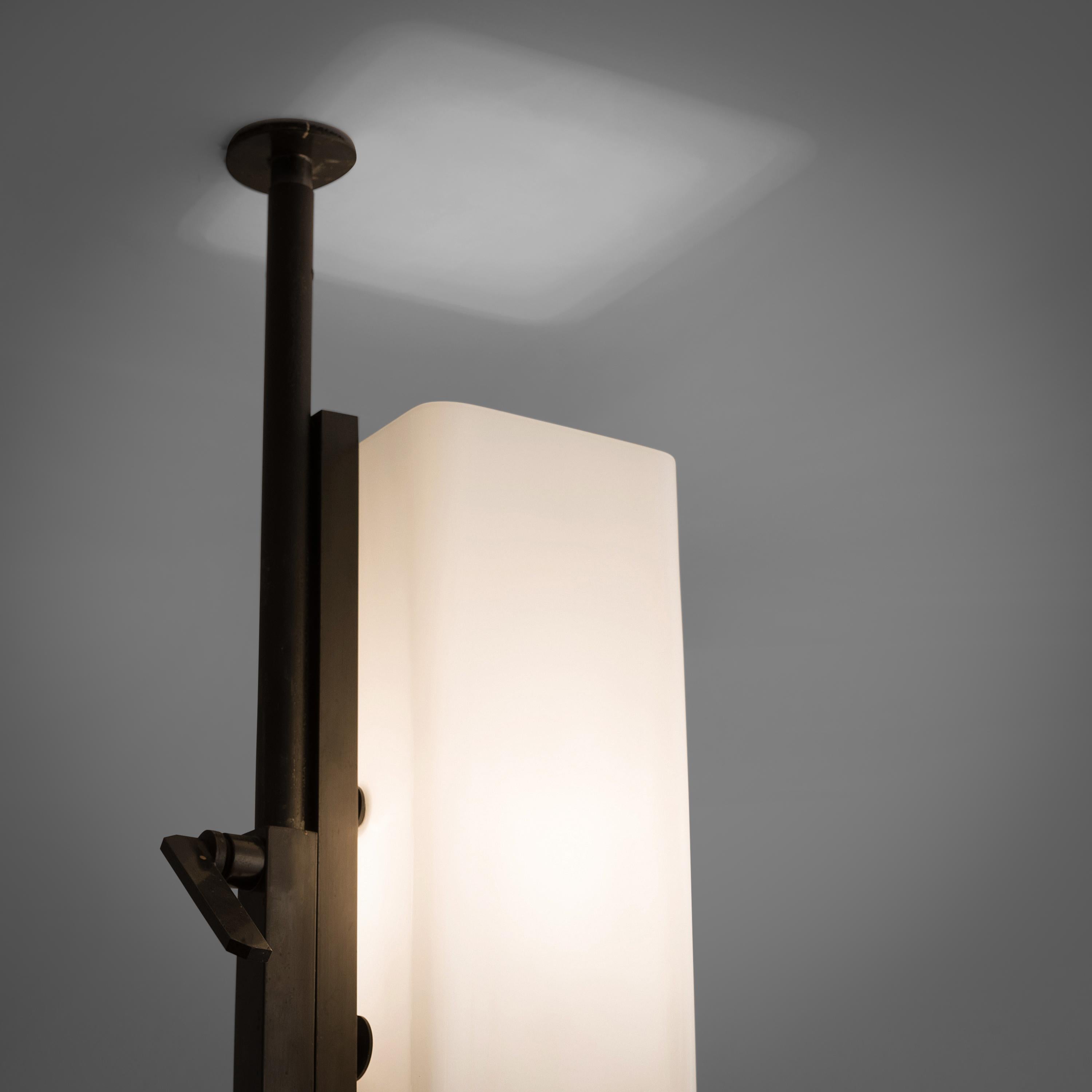 Metal Tall Postmodern Italian Glass Floor Lamp