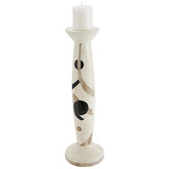 Tall Postmodern Tessellated Stone "Et Cetera" Candlestick, 1990s