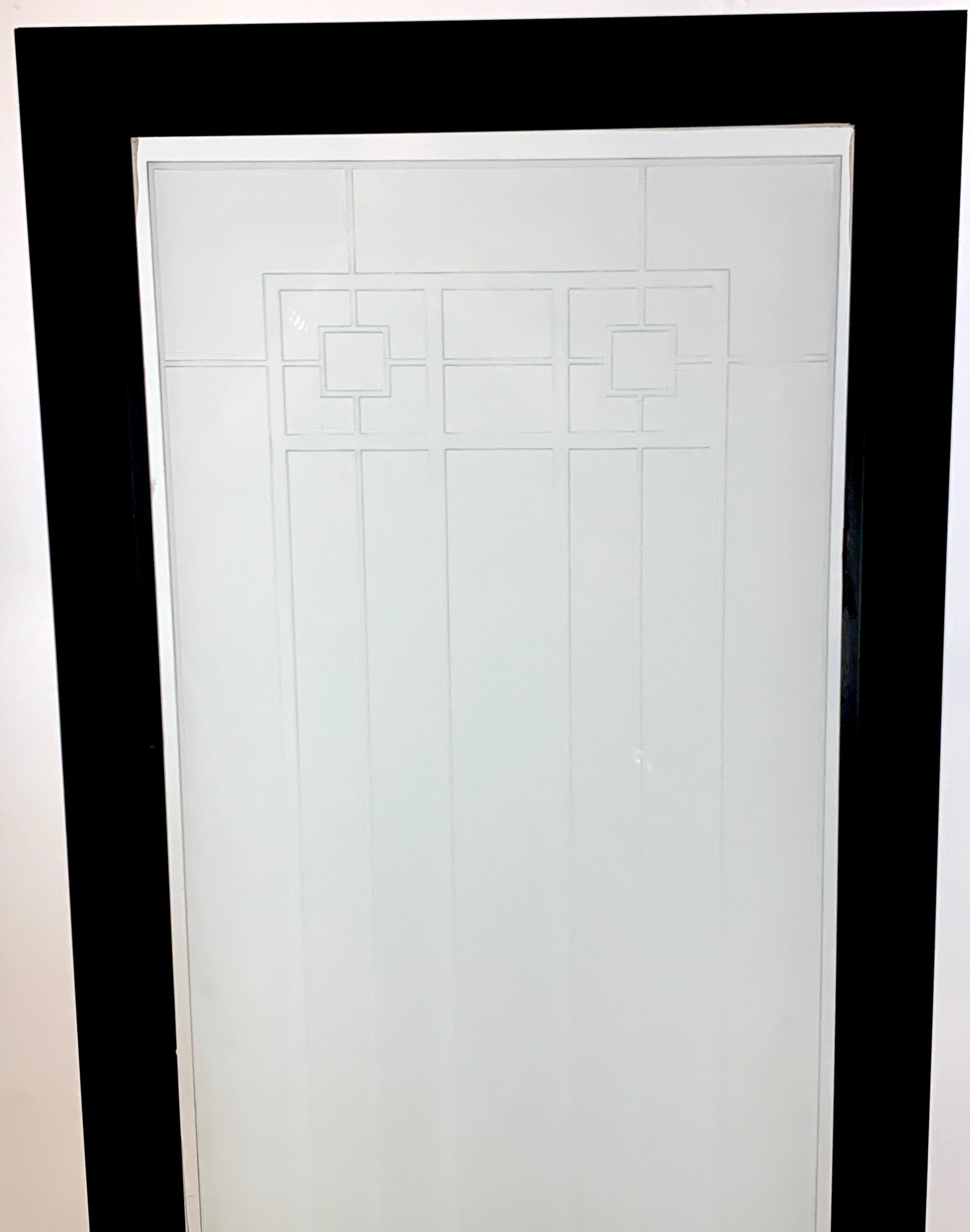 Großes Fenster aus mattiertem Glas im Prairie-Stil, Frank Lloyd Wright-Stil, 4 verfügbar (amerikanisch) im Angebot