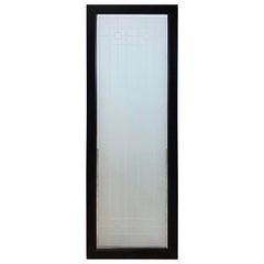 Tall Prairie Style Frosted Glass Window, Frank Lloyd Wright Style, 4 Available